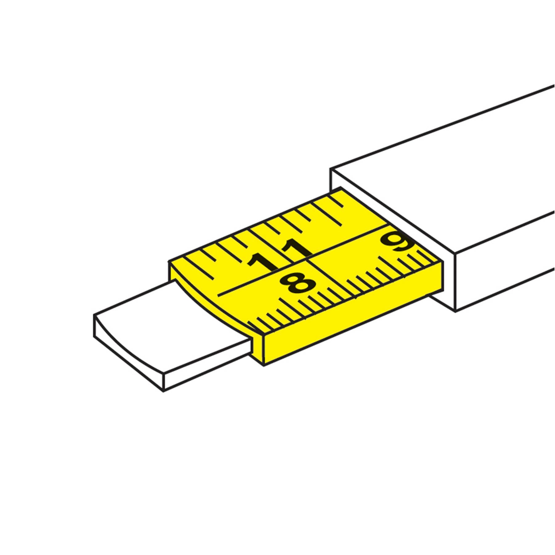Hi-Vis Contour Tape 5M X 19mm Building Woodwork Ruler Strap Diy Brand New