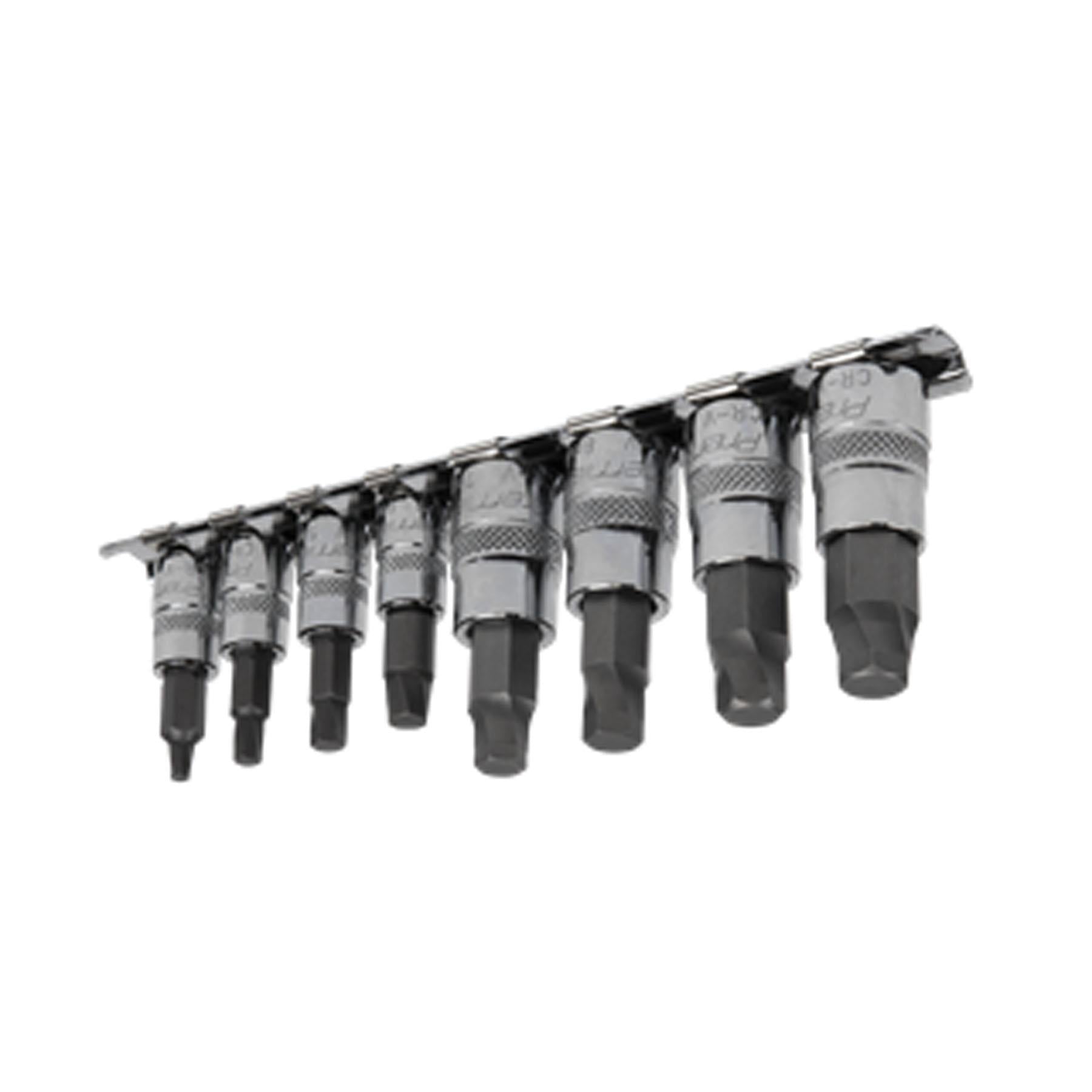 Sealey Hex Socket Bit Set Lock-On 8pc 1/4" & 3/8"Sq Drive Metric