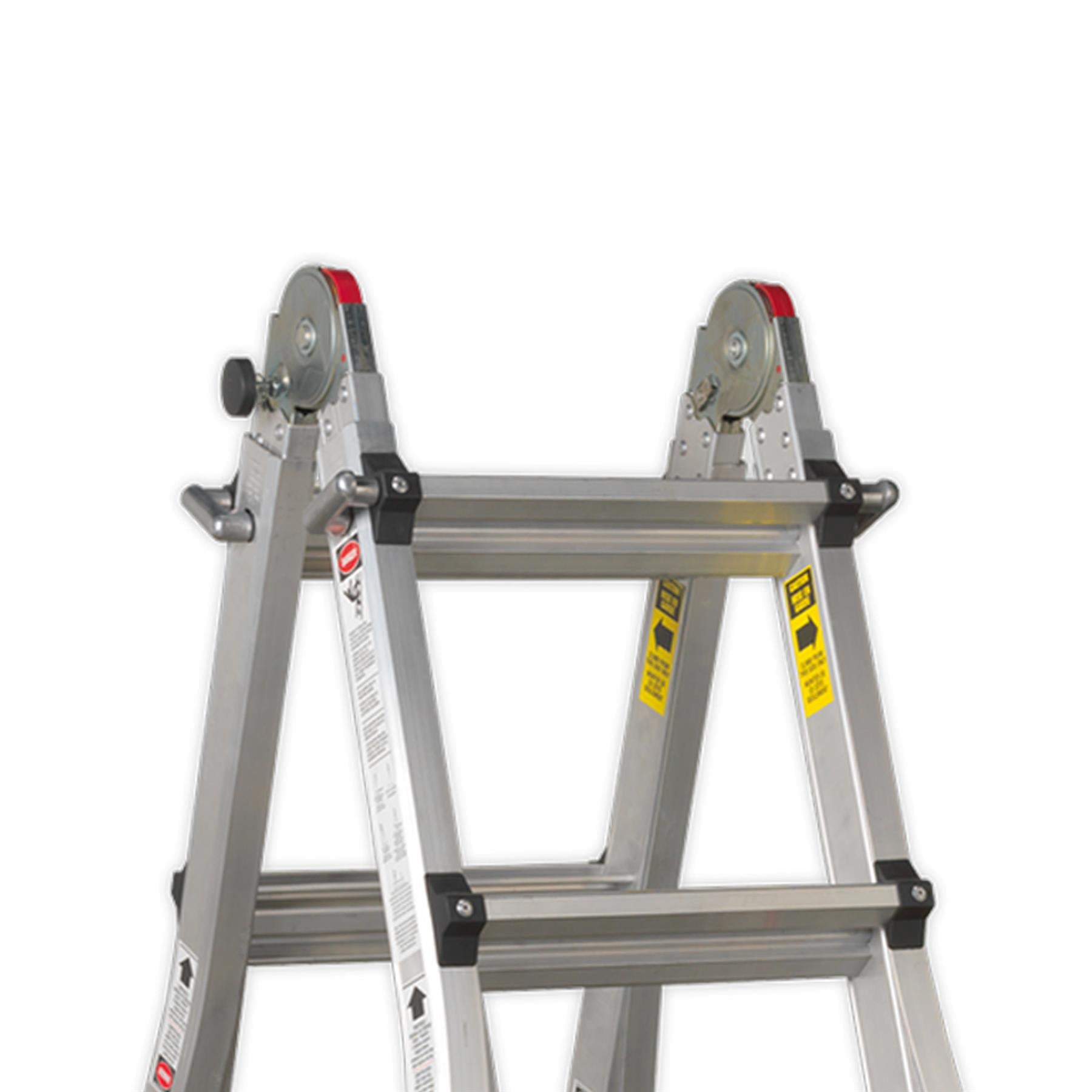 Sealey Aluminium Telescopic Ladder 4-Way EN 131 Adjustable Height