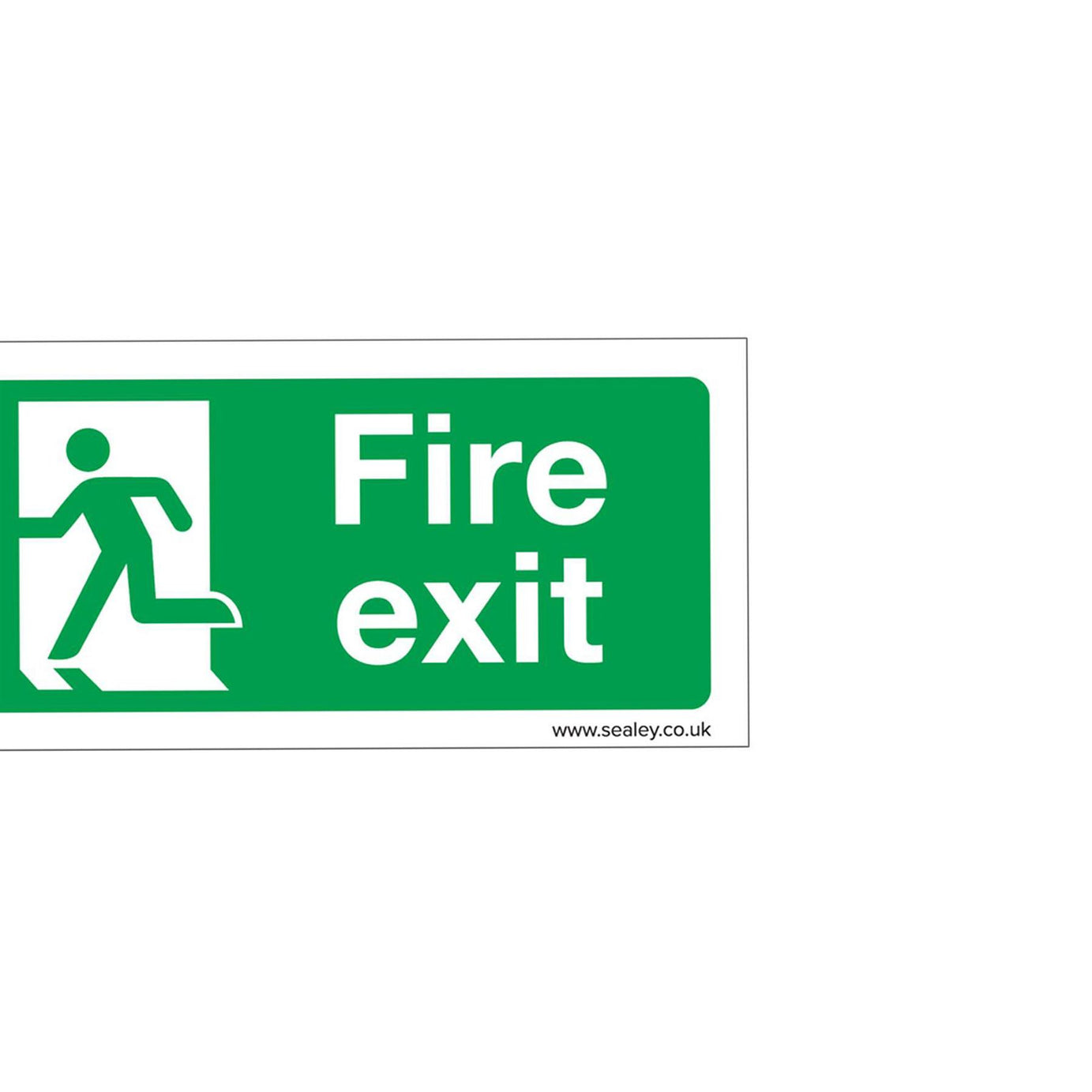 Sealey Safety Sign - Fire Exit (Left) - Slf-Adhes. Vinyl - Pk of 10