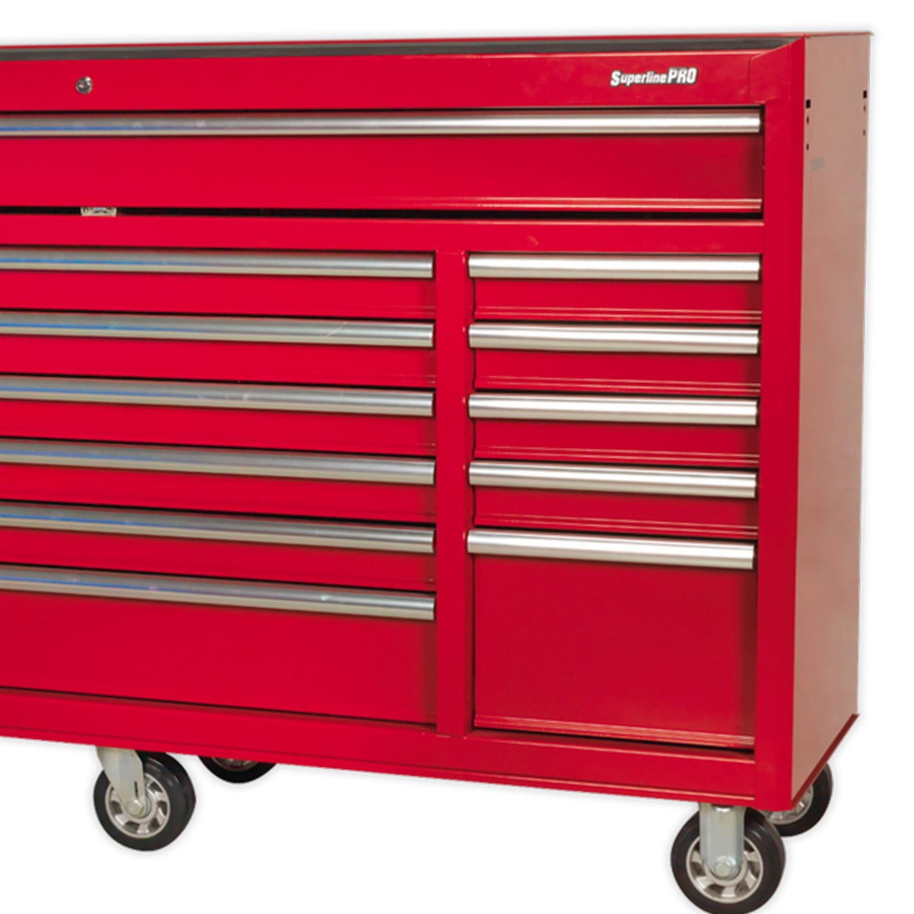 Sealey Rollcab 12 Drawer with Ball Bearing Slides Heavy-Duty - Red