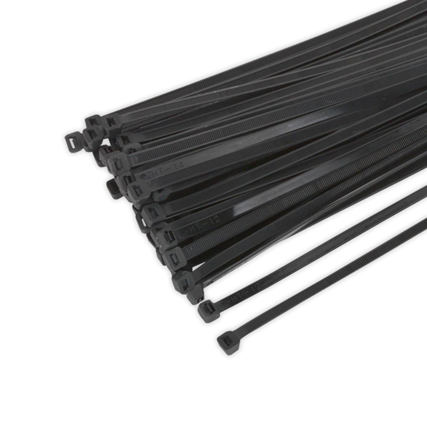Sealey Cable Ties Nylon Zip Tie Wraps Strong Long 450 x 7.6mm Black Pack of 50