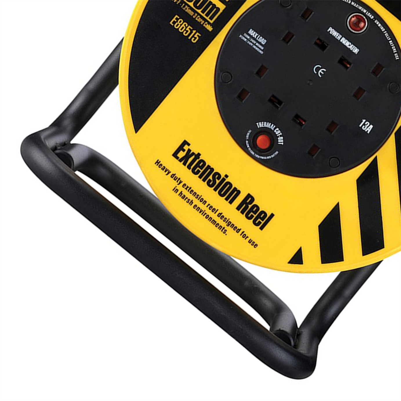 Defender Heavy Duty Reel 4-Way 50m 230V 13A Strong steel frame