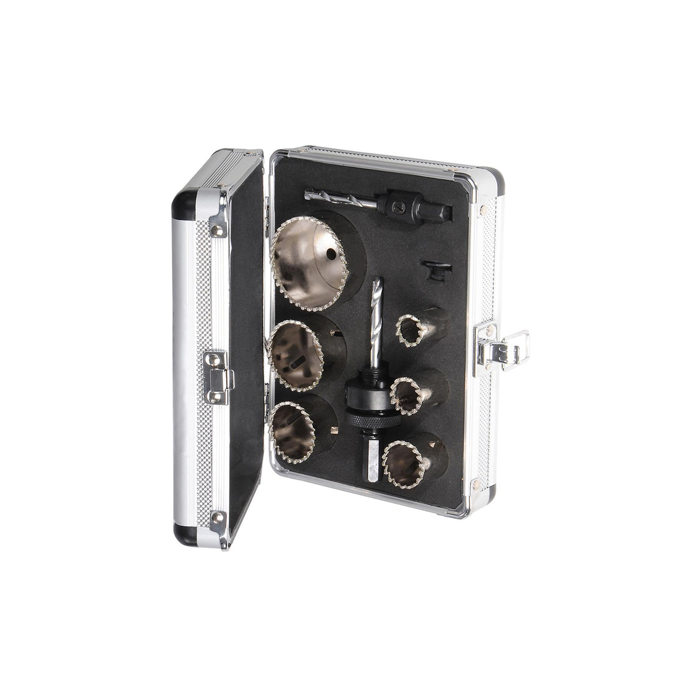 11Pce Diamond Grit Holesaw Kit 19mm - 57mm Fitted Aluminium Storage Case