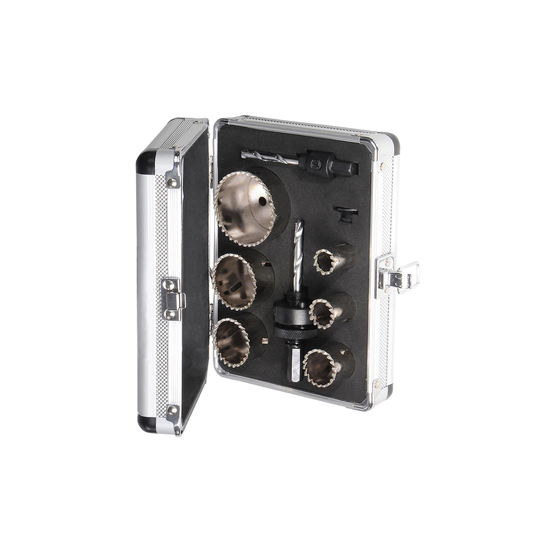 11Pce Diamond Grit Holesaw Kit 19mm - 57mm Fitted Aluminium Storage Case