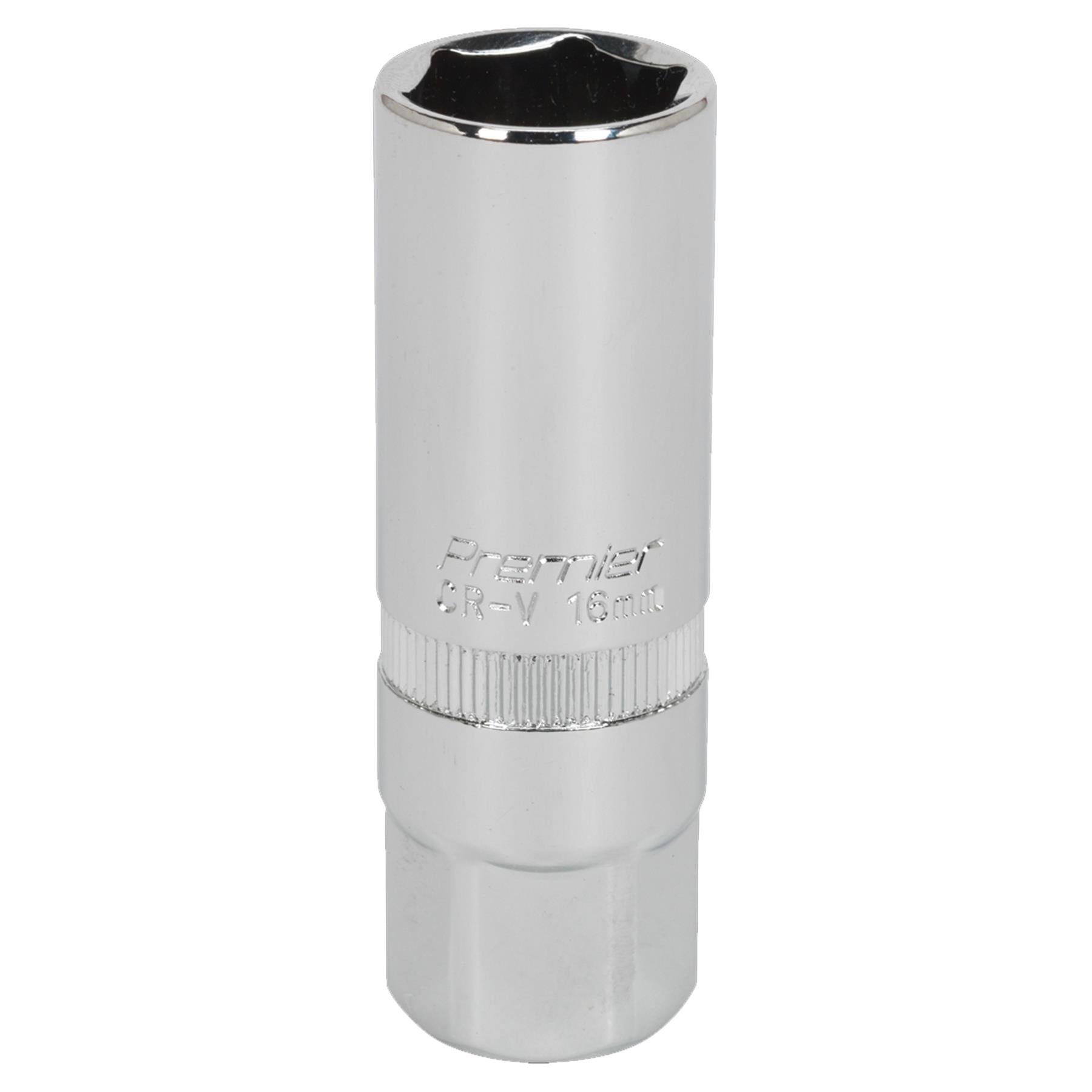 Sealey Spark Plug Socket 16mm 3/8"Sq Drive Chrome Vanadium