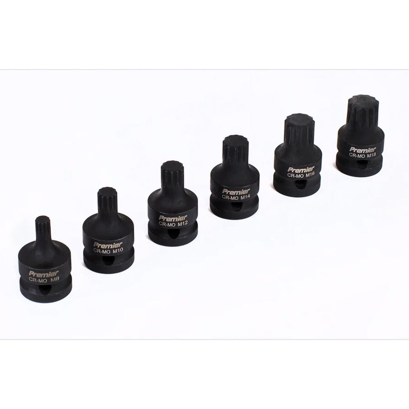 Sealey Impact Spline Socket Bit Set 6pc 1/2"Sq Drive