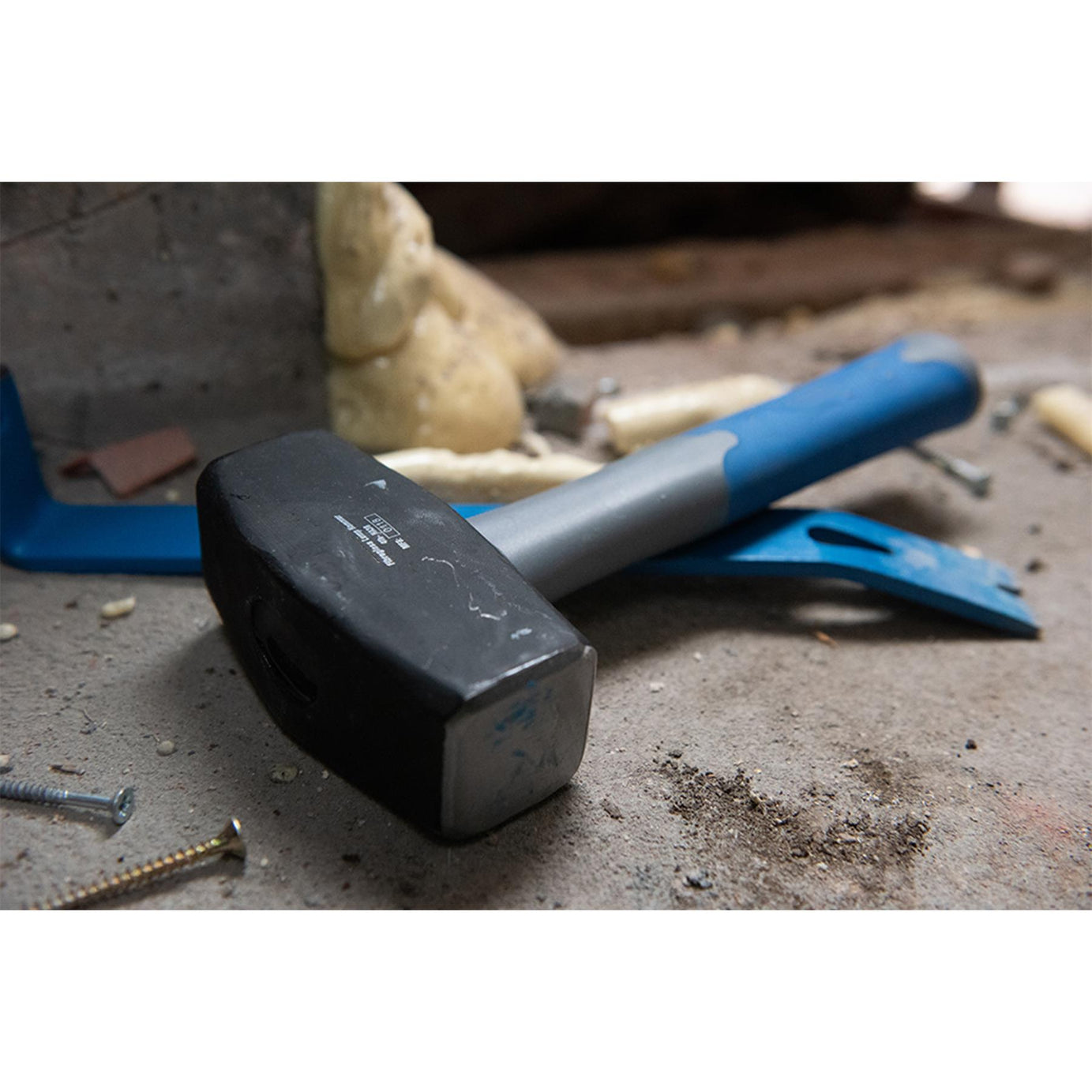 Fibreglass Lump Hammer 4Lb (1.81Kg) Steel Mallet High Grip Demoliton Building