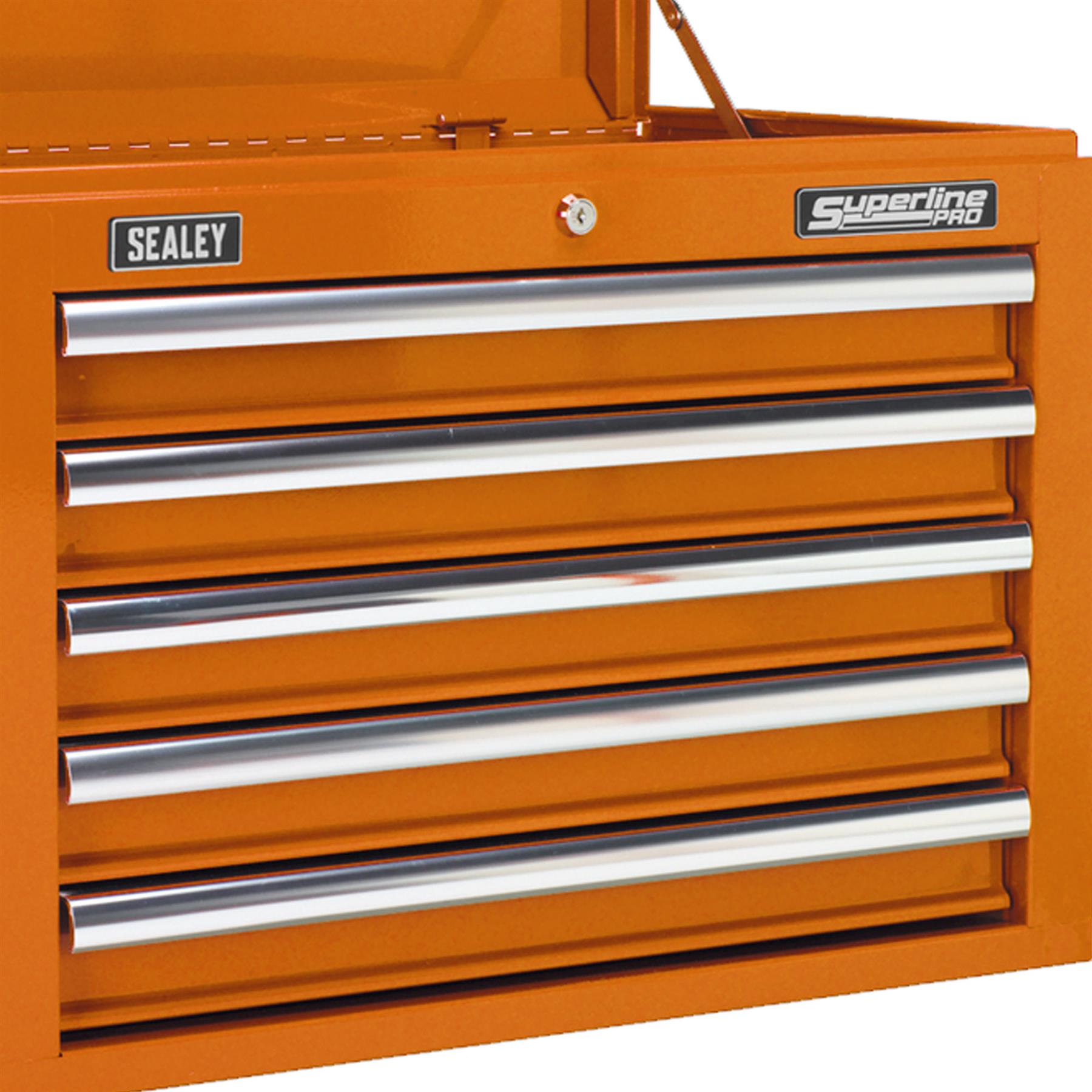 Sealey Topchest 5 Drawer with Ball Bearing Slides - Orange