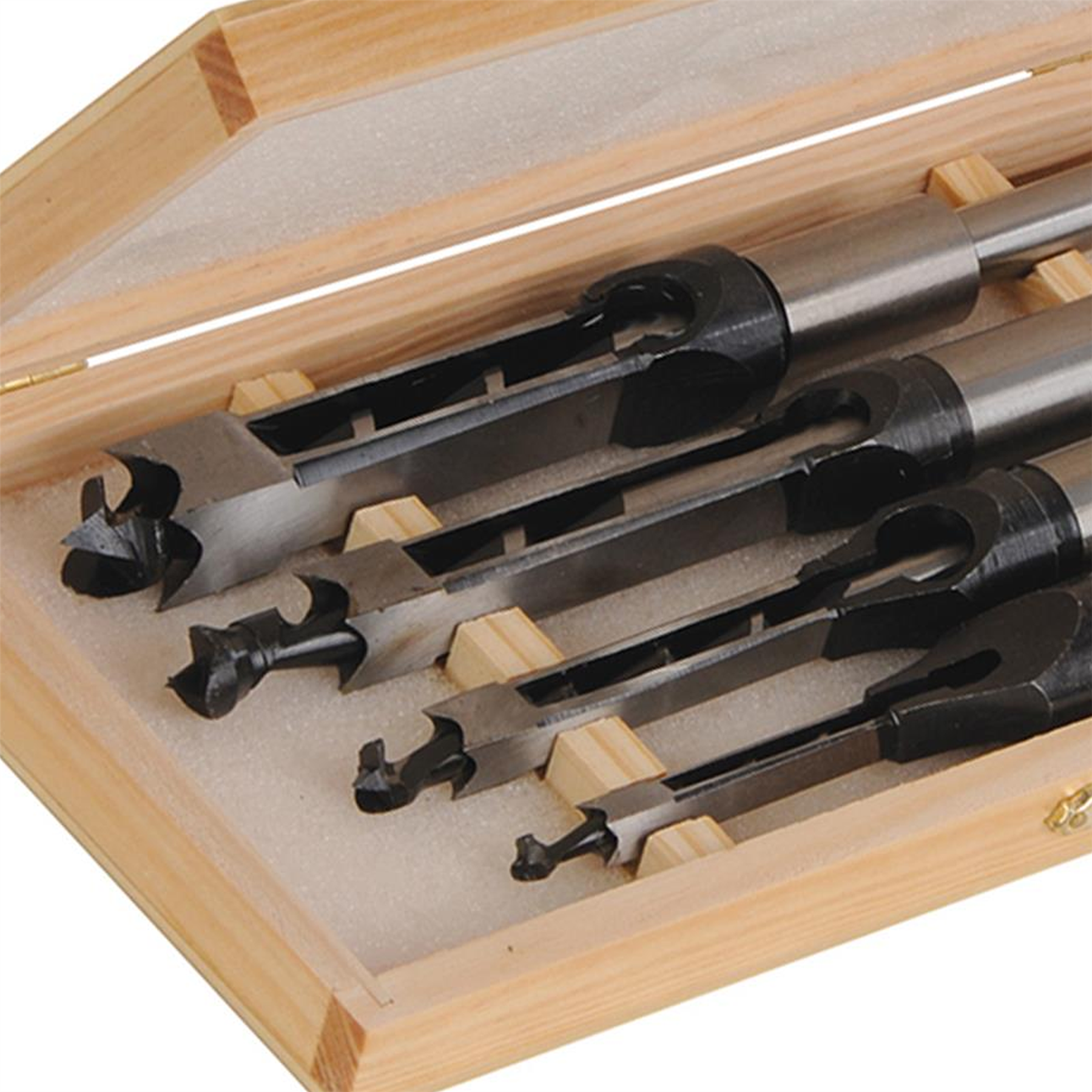 4 Pc Mortising Chisel Set Square Auger Morticer Bits Mortice Tools DIY