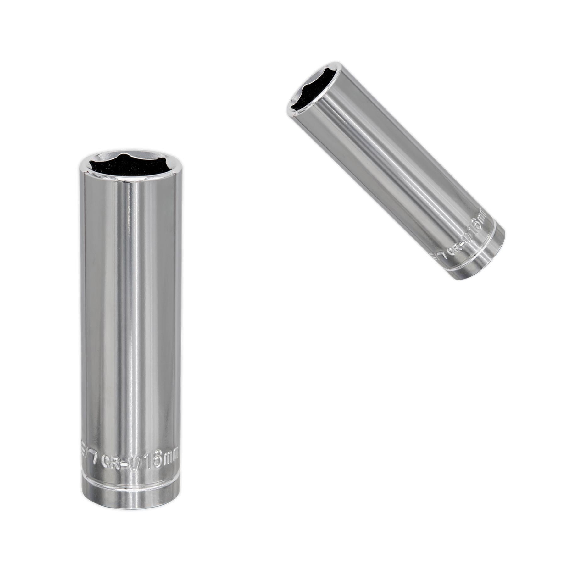 Sealey WallDrive Socket 15mm Deep 1/2"Sq Drive Carbon Steel