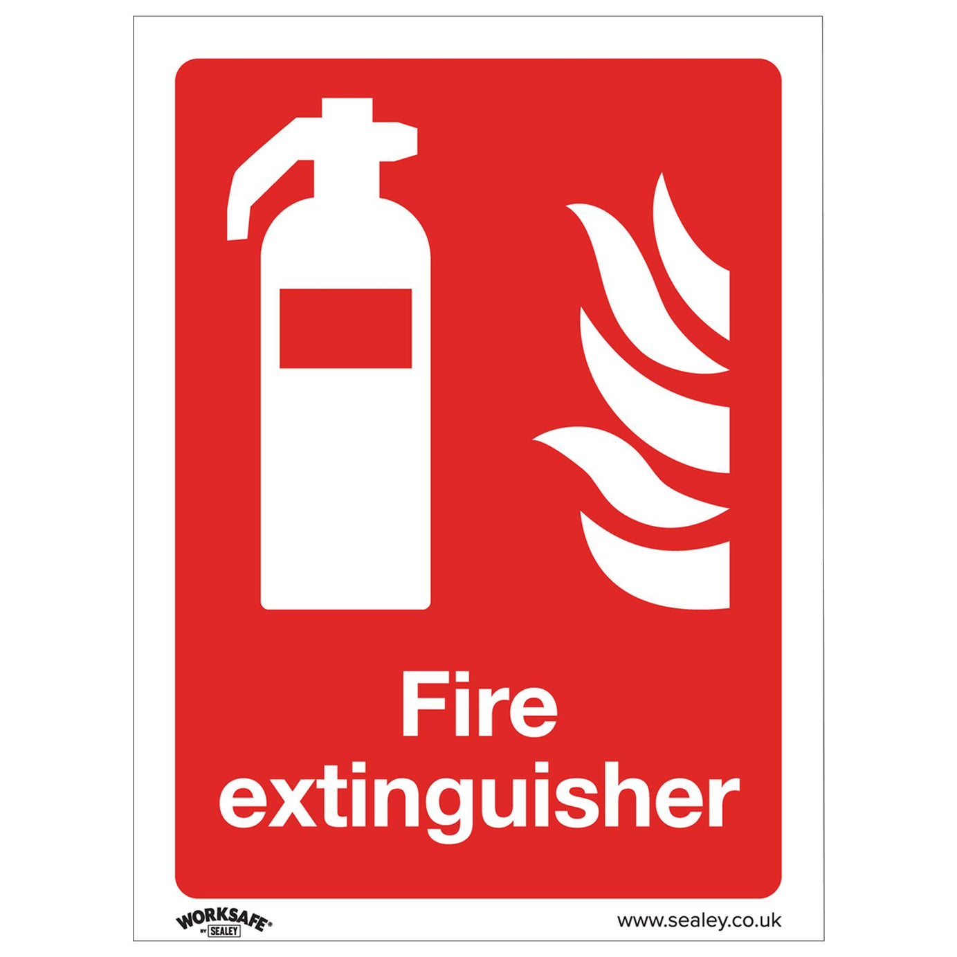 Sealey  Safety Sign - Fire Extinguisher - Self-Adhesive-Pack of 10