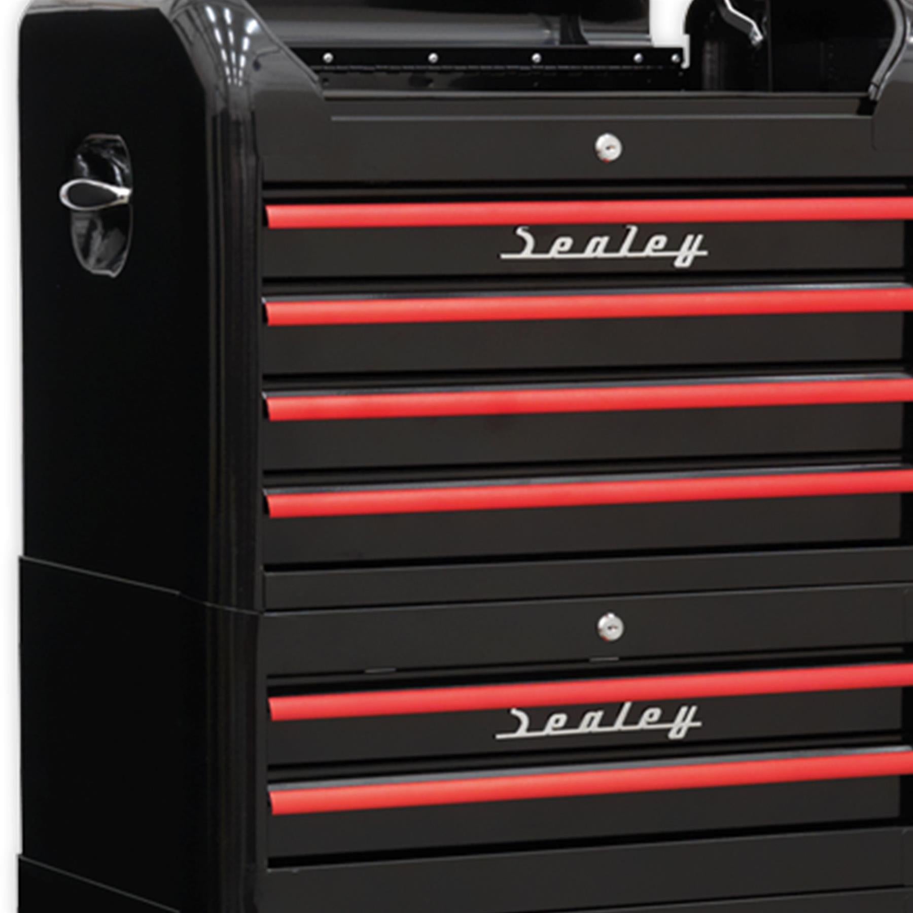 Sealey Retro Style Tool Chest Combination 10 Drawer - Black/Red