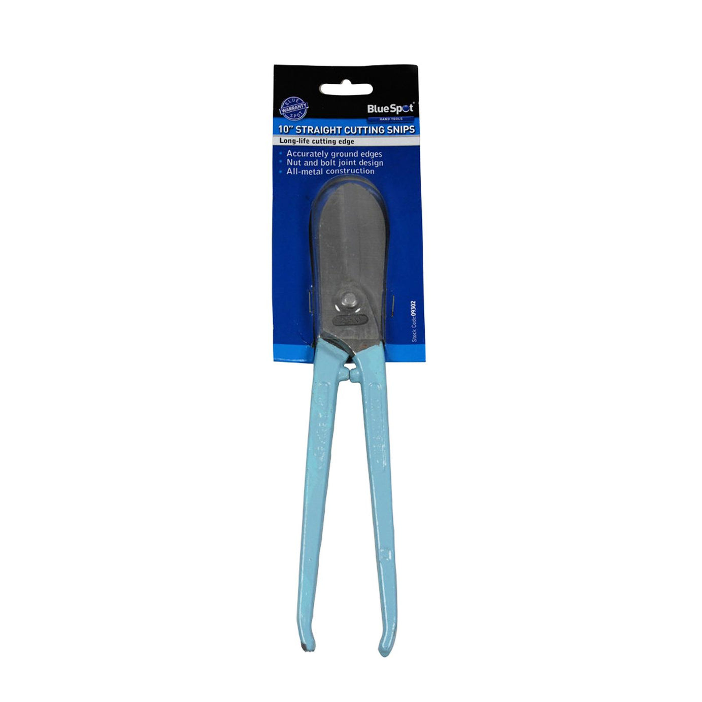 BlueSpot Straight Cut Snips 250mm (10") Metal Cutting Sheet Snips Drop Forged