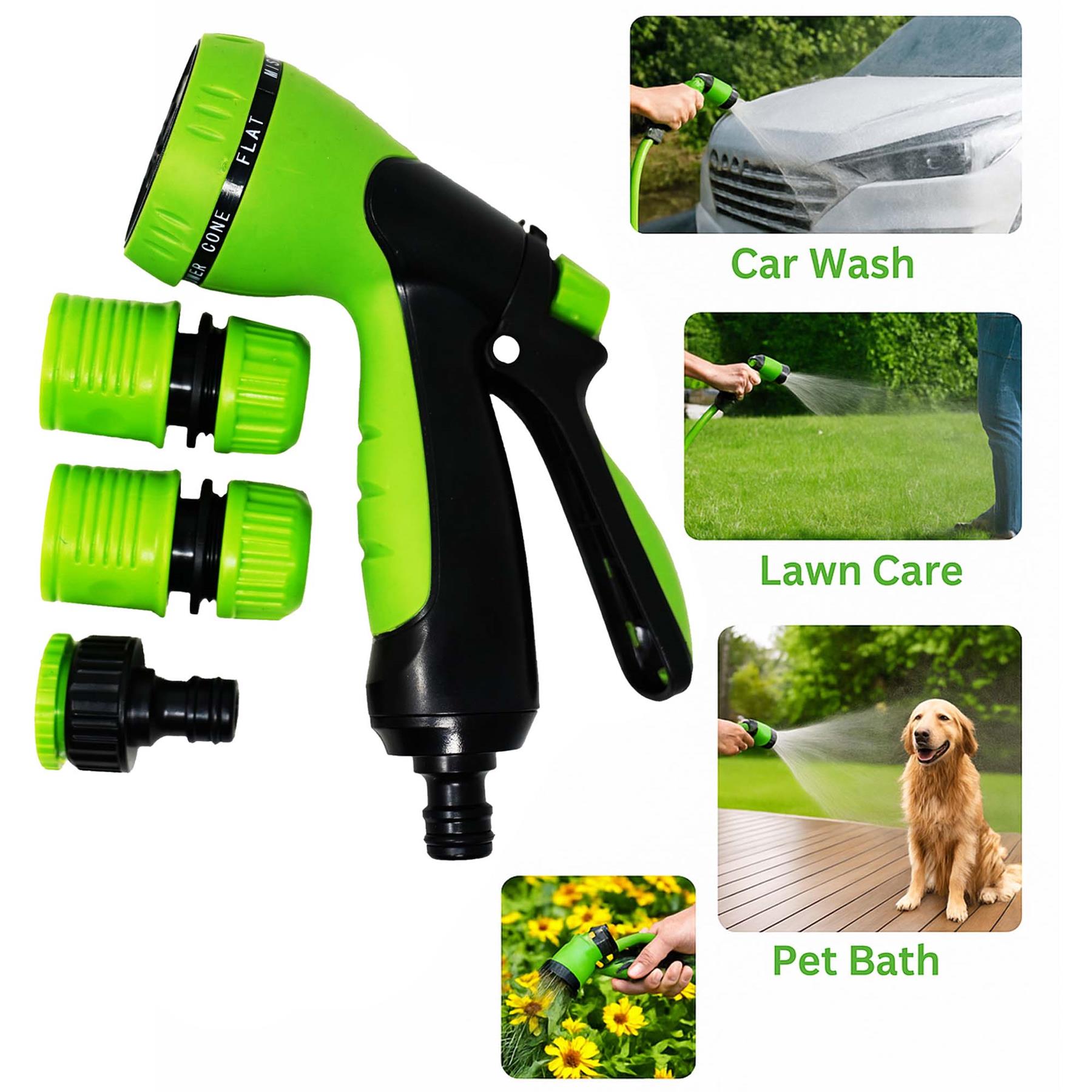 Garden Hose Spray Gun Set Adjustable Nozzle Sprinkler Outdoor 4PCS