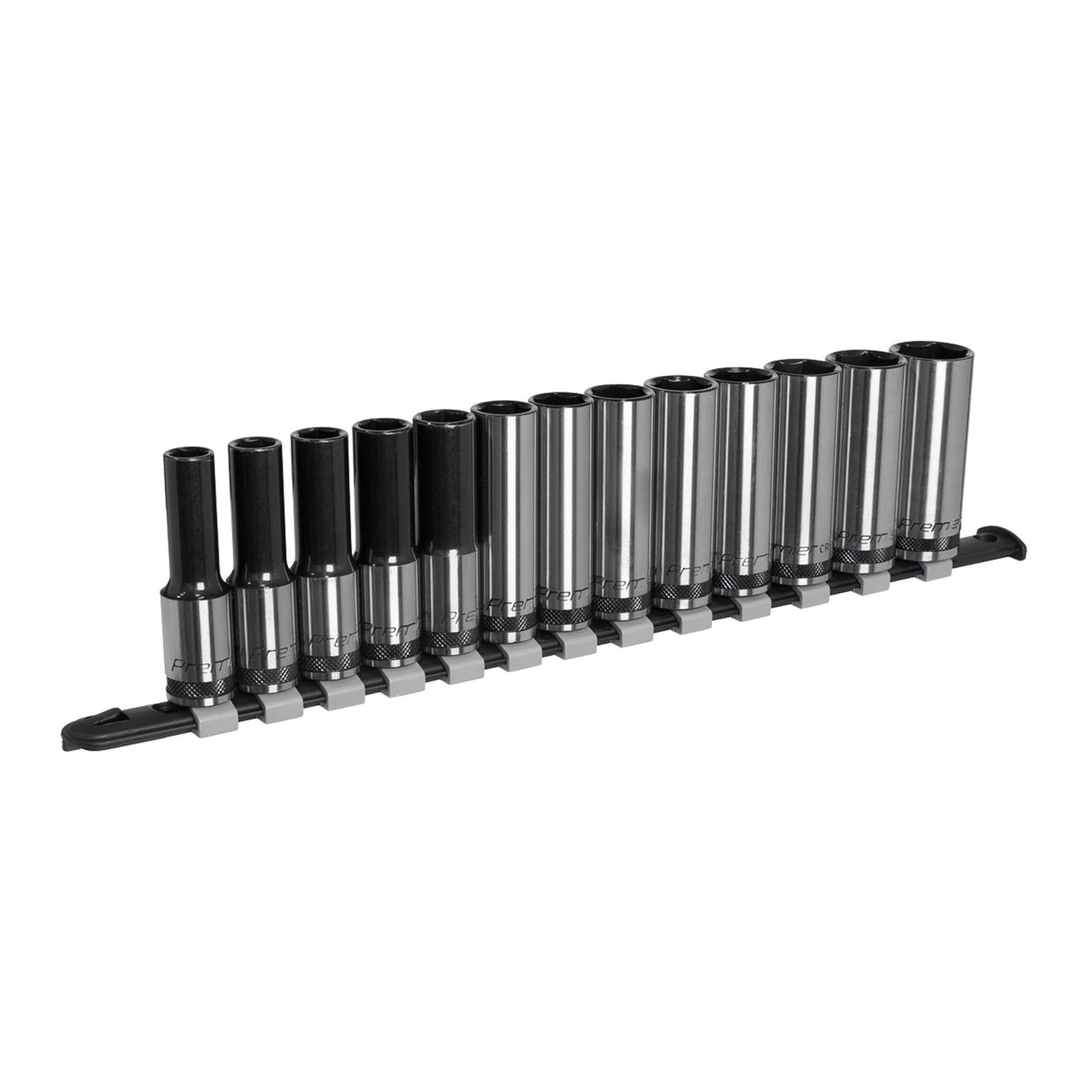 Sealey Socket Set Deep 13pc 1/2"Sq Drive Metric - Black Series