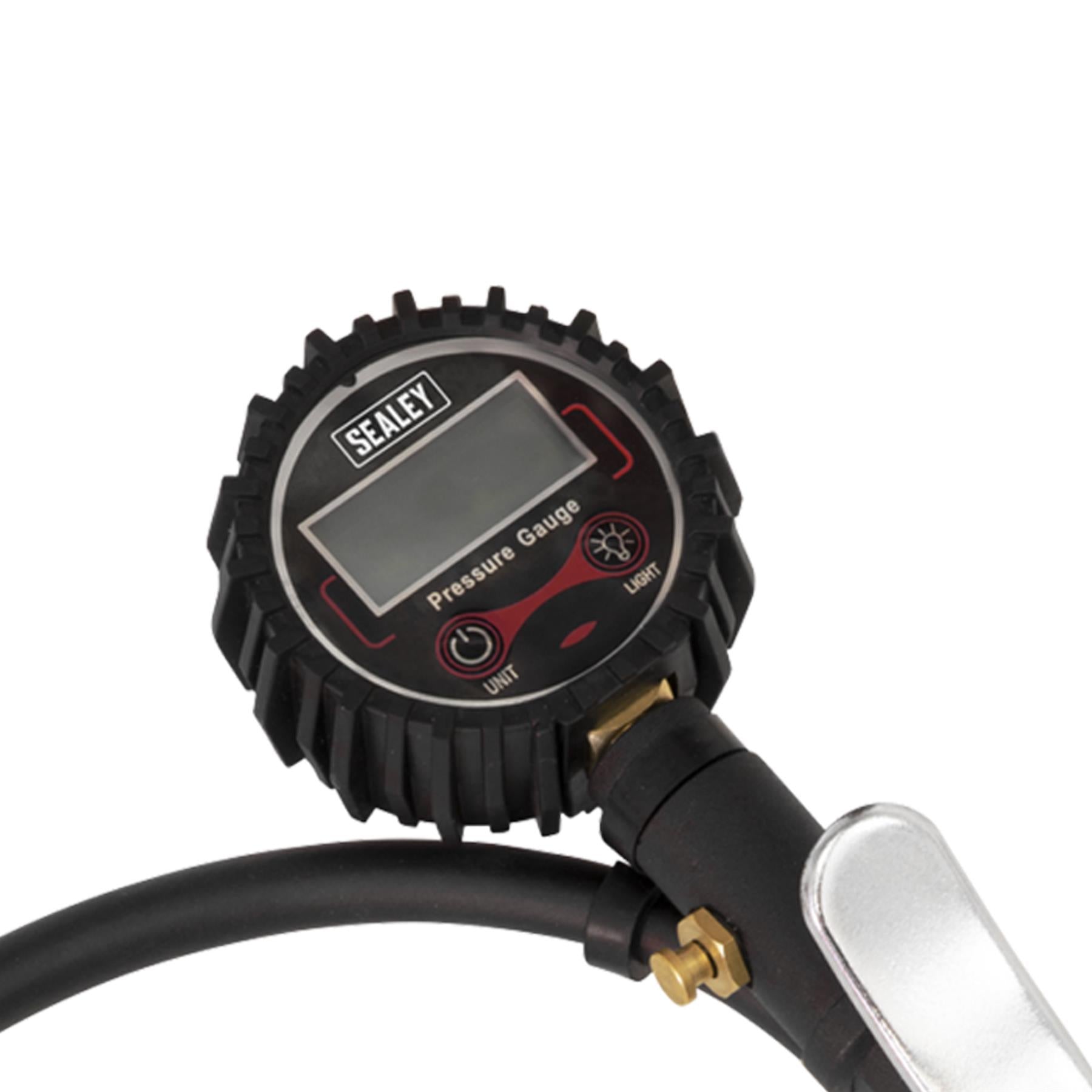 Sealey Digital Tyre Inflator with Clip-On Connector