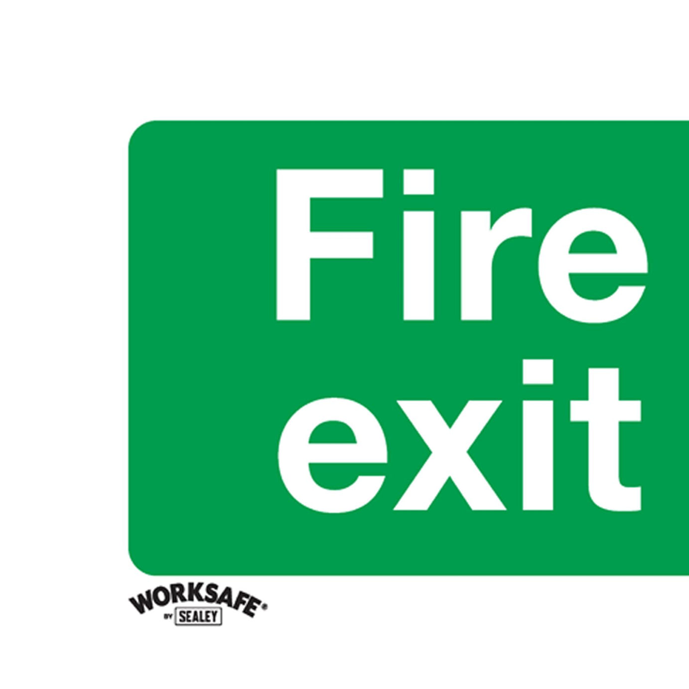 Sealey Safety Sign - Fire Exit (Right) - Rigid Plastic - Pack of 10