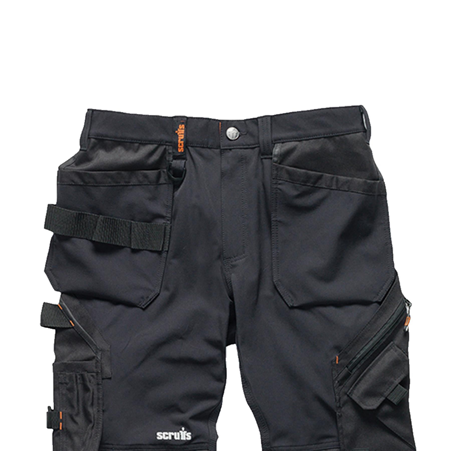 Scruffs Black Flex Work Flexible Slim Fit Trousers - Pro Flex / Plus / Holster 32R