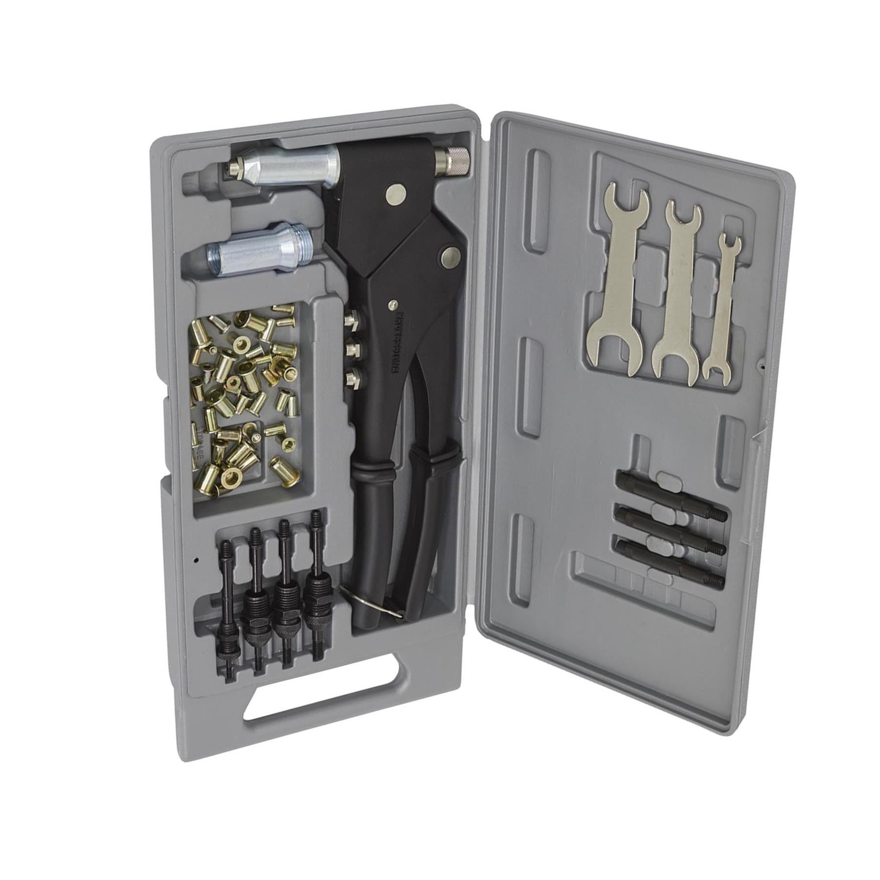 Sealey Blind Nut & Stud Riveting Kit Rivet Rivetner Rivnut Gun Mandrels