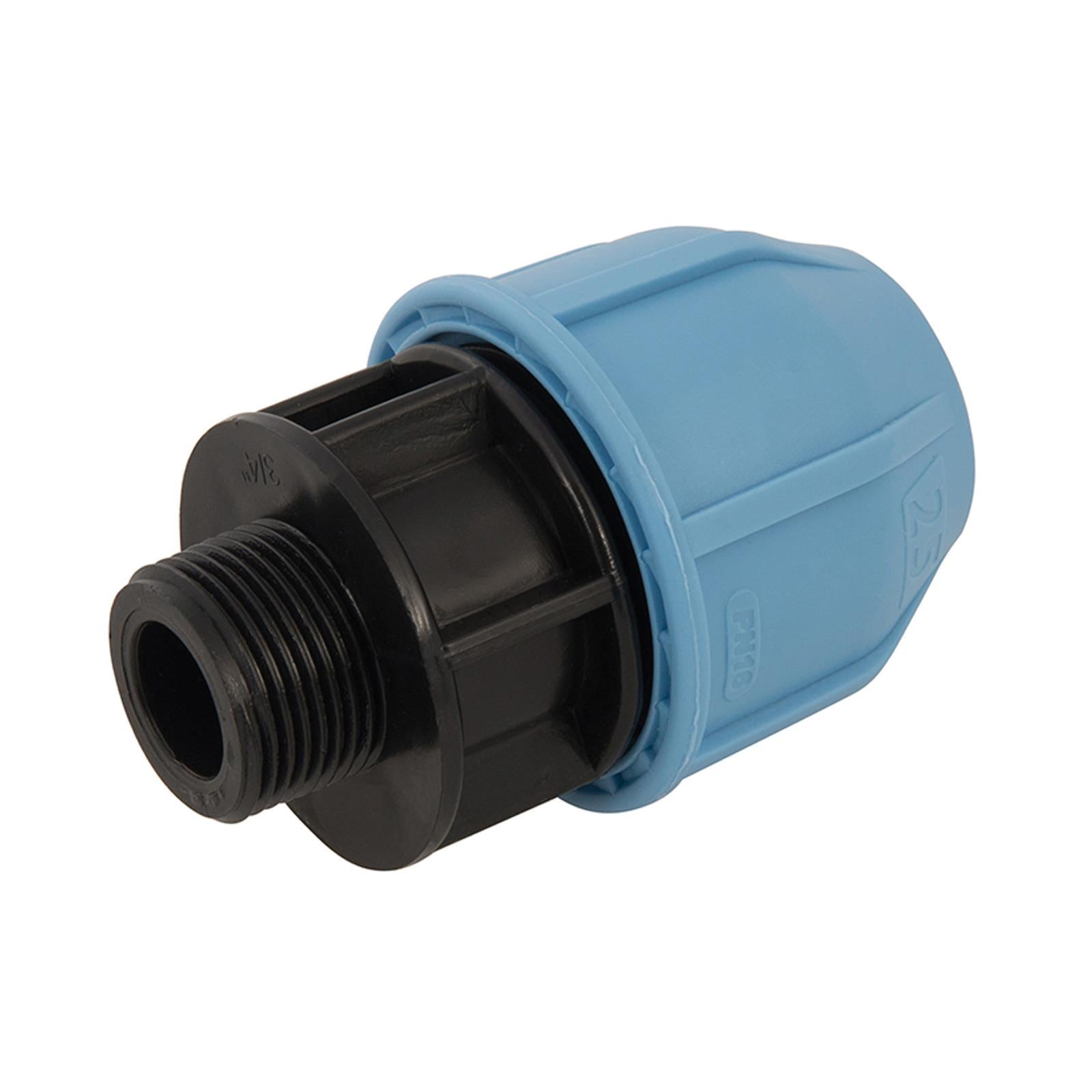 MDPE Male Adaptor 25mm x 3/4" Polypropylene Compression Fitting Connector