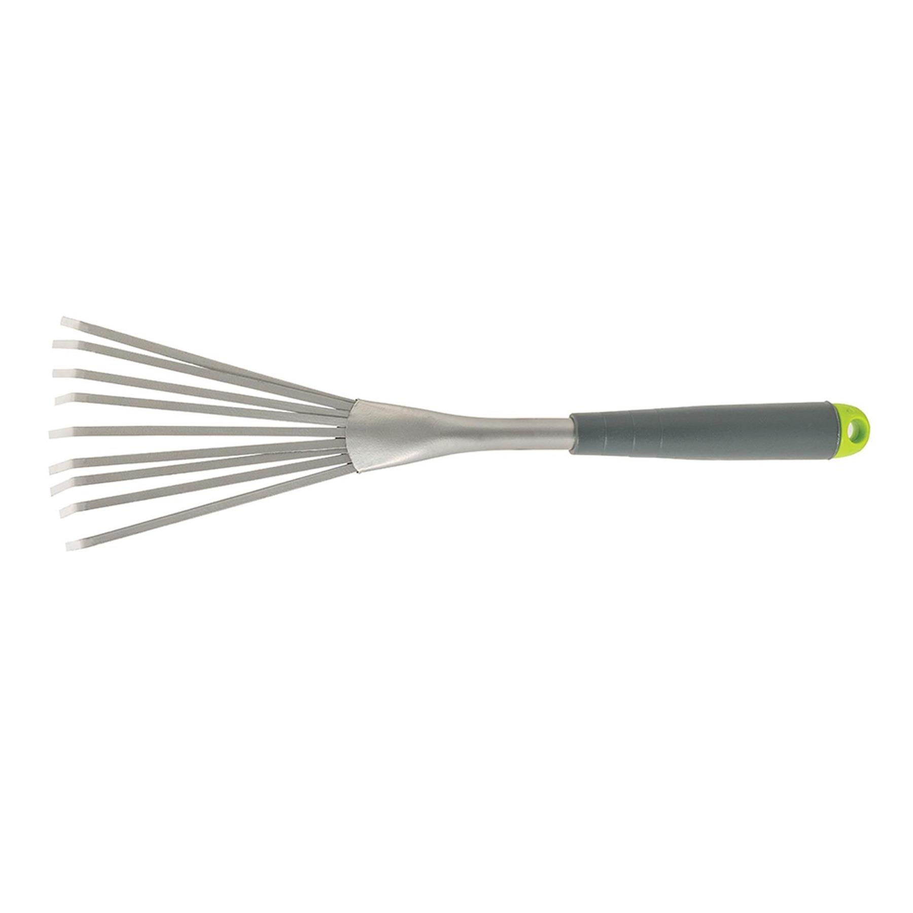 Hand Shrub Rake 390mm Gardening Tool Corrosion-Resistant Nine-Teeth Fan Rake