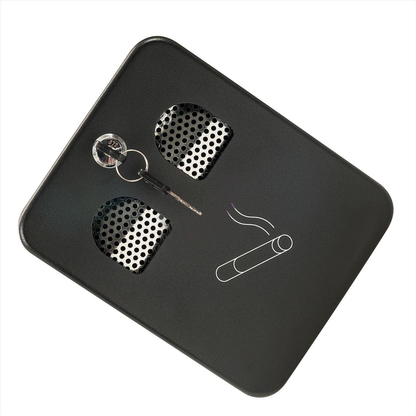 Wall Mounted Ashtray Outdoor Pub Club Ash Tray Metal Cigarette Bin Fixings & 2 Keys