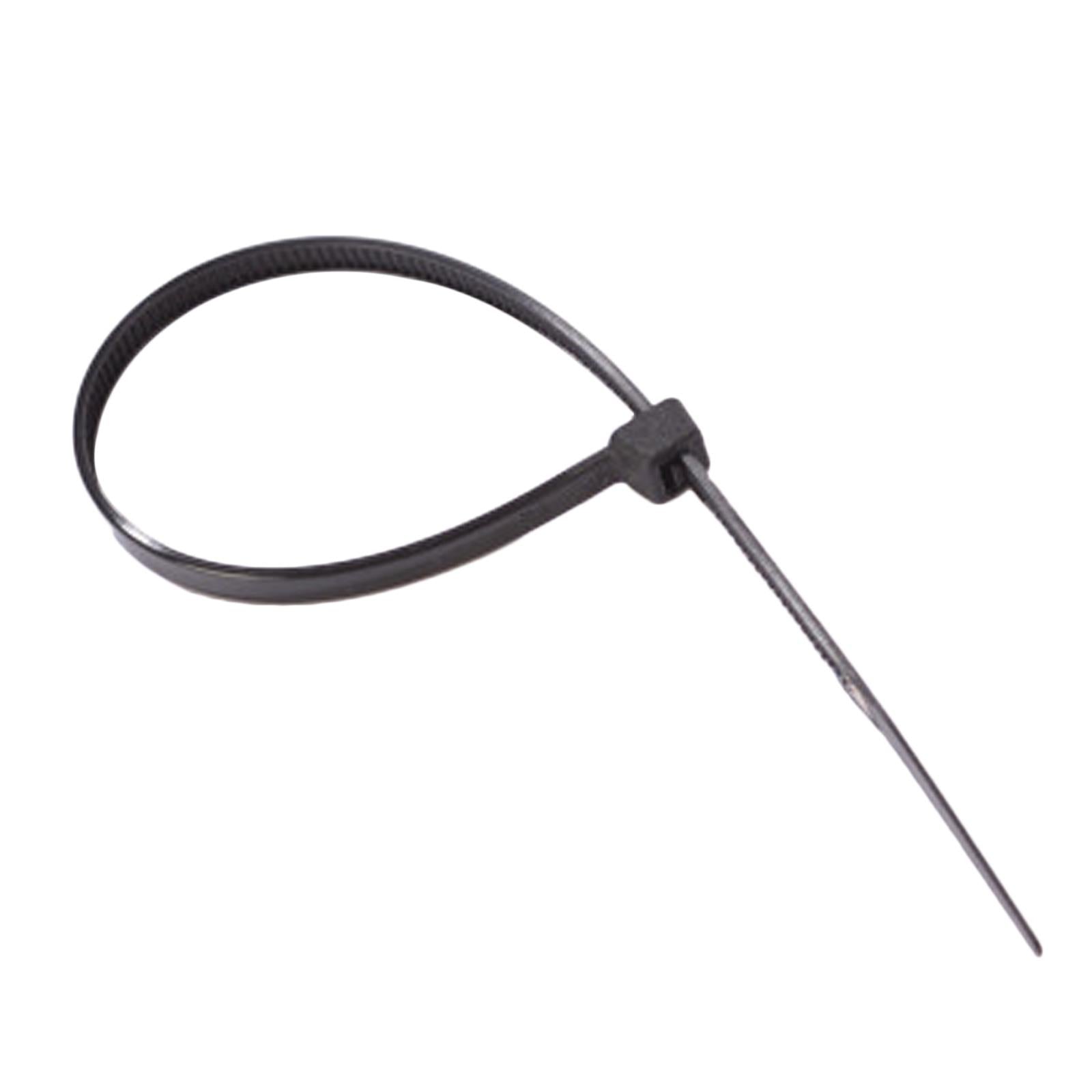BlueSpot Black Cable Ties 100Pce 4.8mm X 200mm Long Thick Thin Narrow Small Fastener