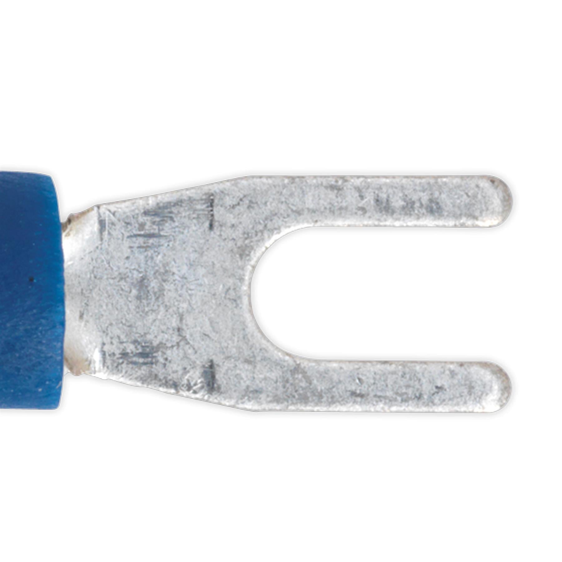 Sealey Easy-Entry Fork Terminal �3.7mm (4BA) Blue Pack of 100