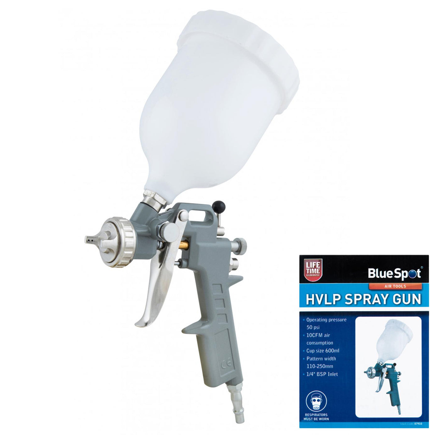 BlueSpot Professional 600ml Hvlp Air Paint Spray Gun With 1/4" BSP Inlet & 1.5mm