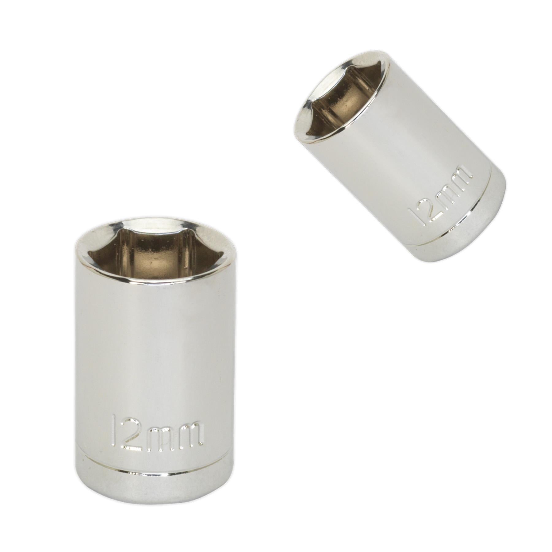 Sealey WallDrive Socket 12mm 3/8"Sq Drive  Carbon Steel
