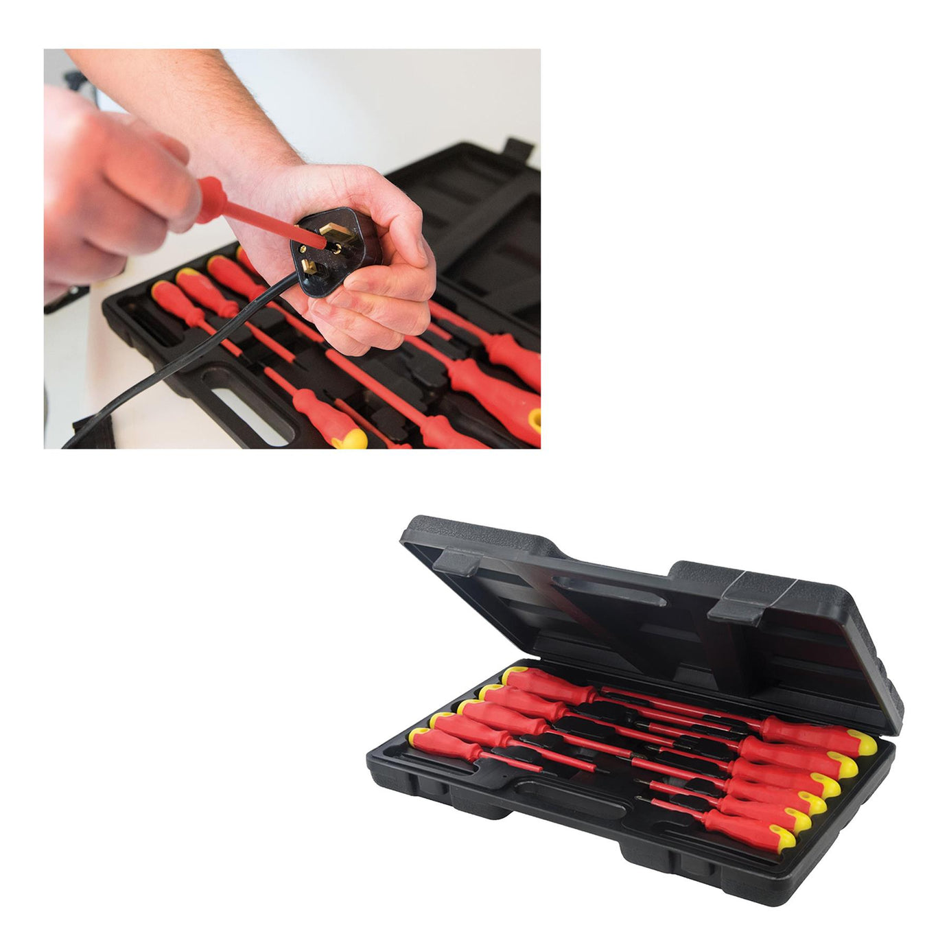 11pc Insulated Electrical Screwdriver Set Electrician Slotted Phillips Tool Case