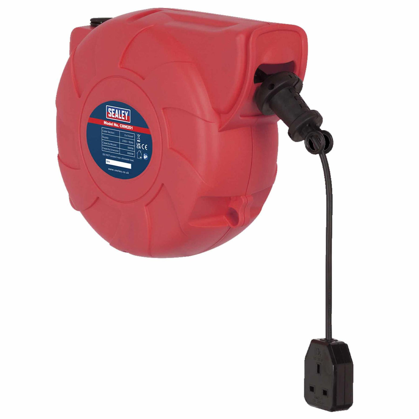 Sealey Cable Reel System Retractable 25m 1 x 230V Socket