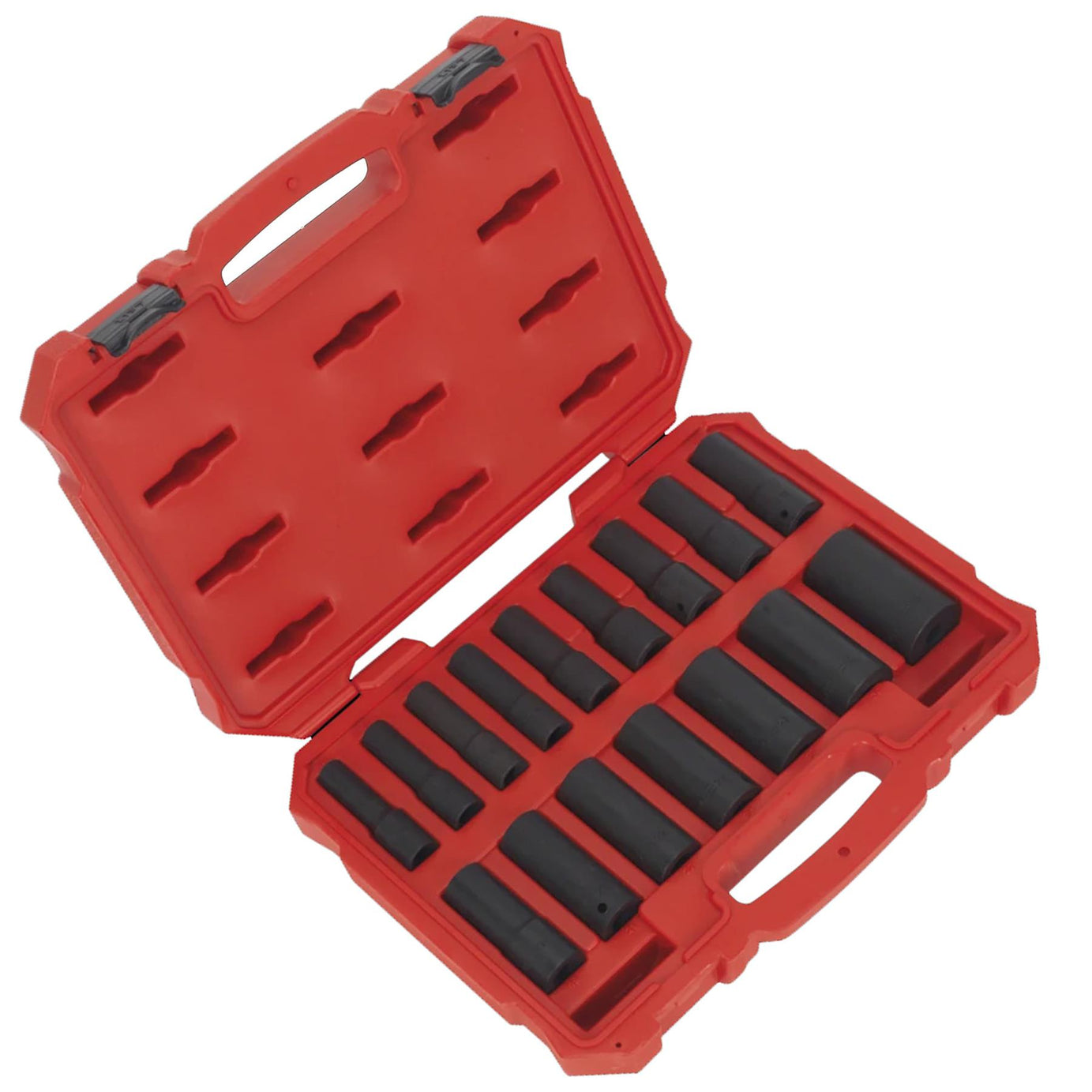 Sealey Impact Socket Set 16pc 1/2"Sq Drive Deep Lock-On 6pt Metric
