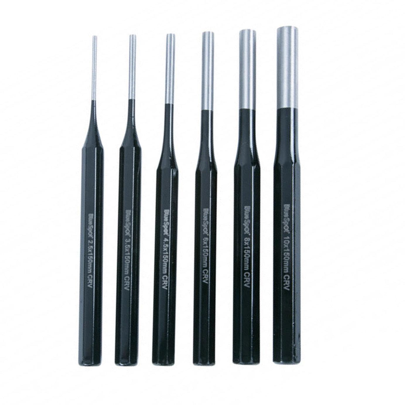 BlueSpot Pin Punch Set 6pce Hand Tools Mechanical Metal Holes Drill Punches New