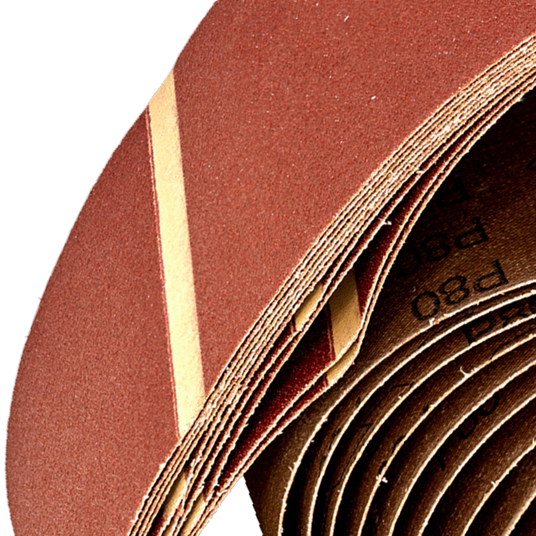 Sanding Belt 100 x 620mm 80Grit - Pack of 10.Aluminium oxide resin.Sealey