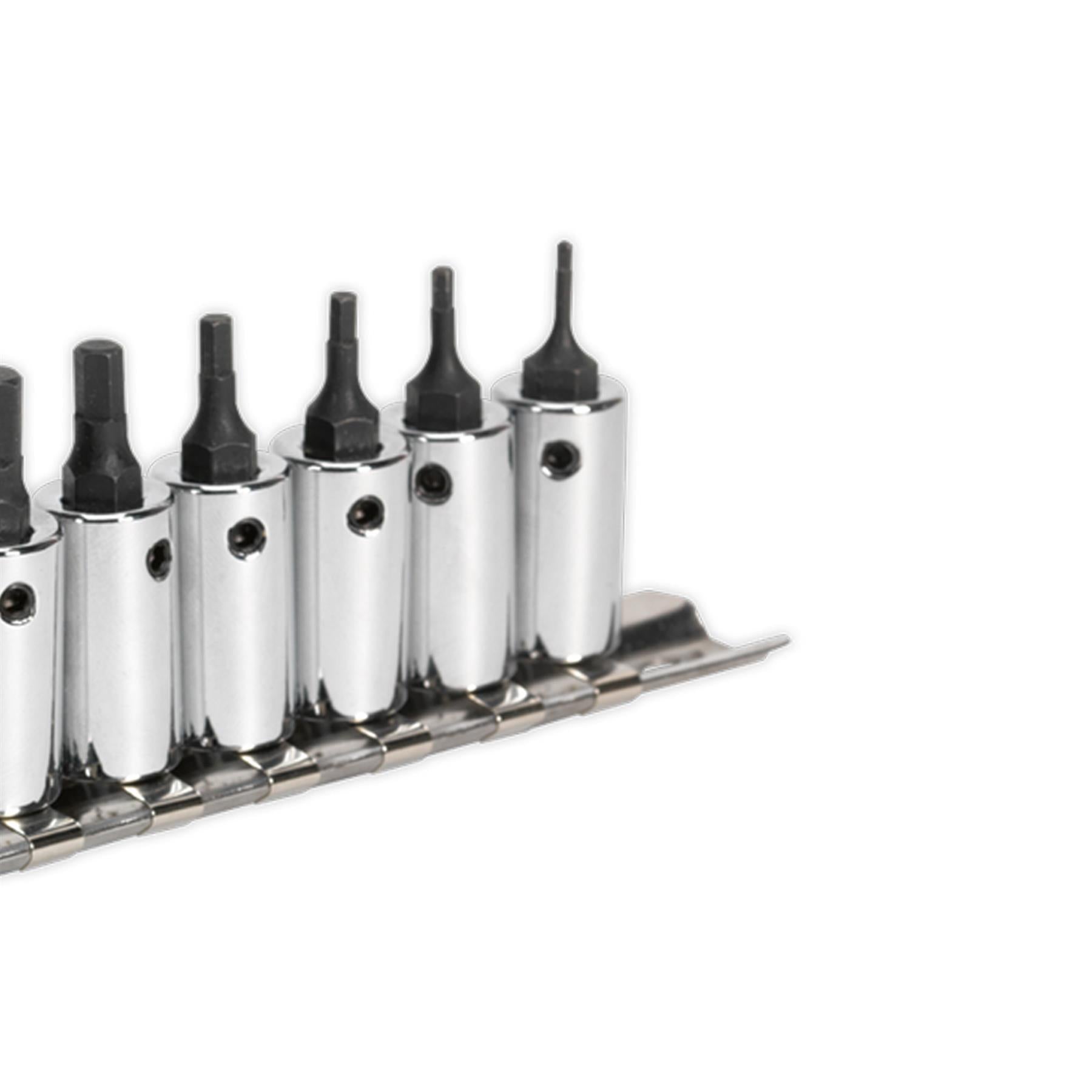 Sealey Hex Socket Bit Set 11pc 1/4"Sq Drive Metric