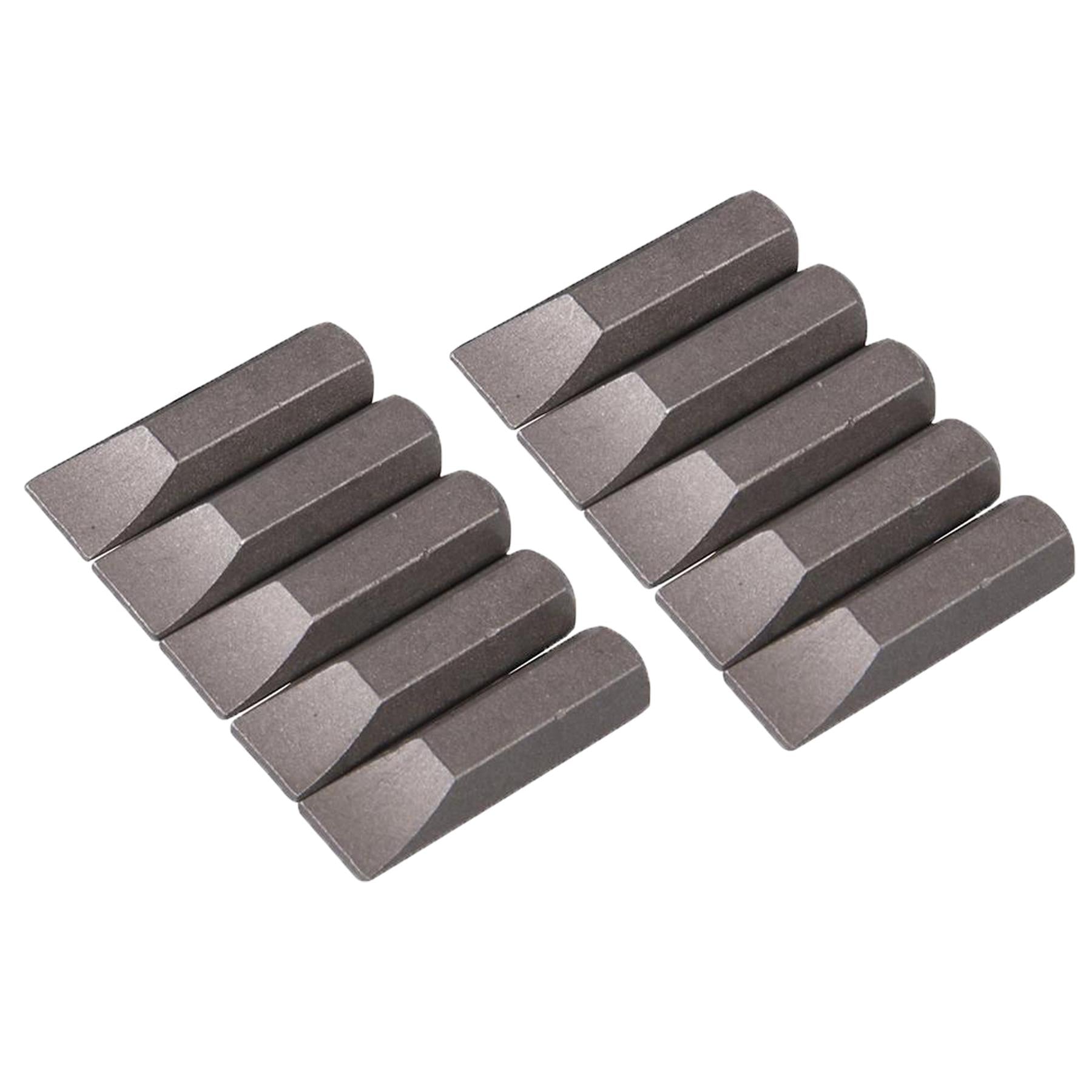Slotted Screwdriver Bits 7mm CRV Chrome Vanadium Steel 1/4" Hex Drive 10Pcs