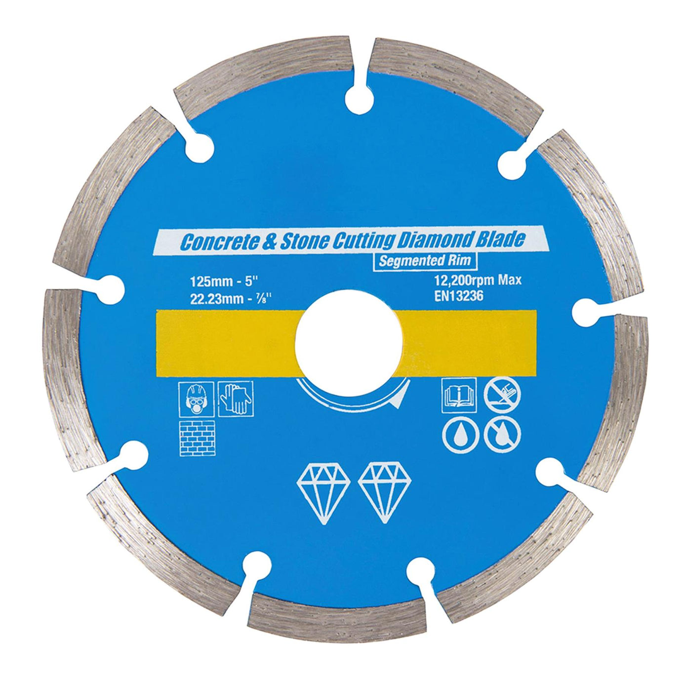 Concrete & Stone Cutting Diamond Blade 125 X 22.2mm - Segmented Rim New