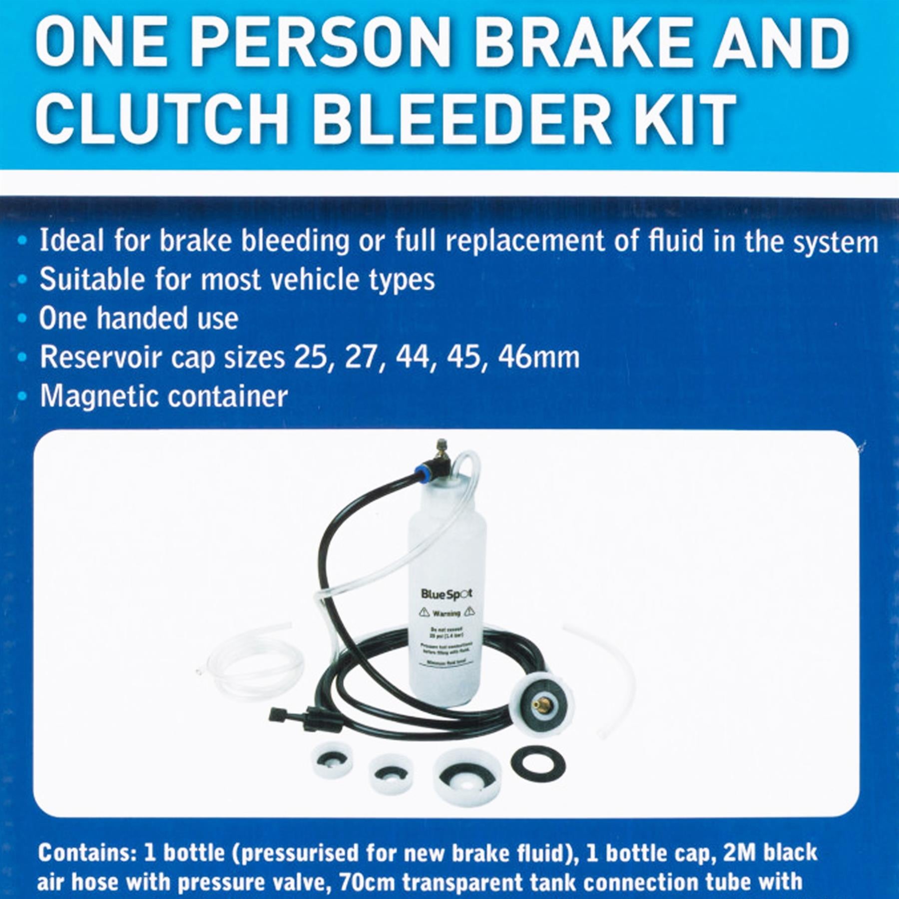 BlueSpot One Person Brake Clutch Vacuum Bleeder Pump Pneumatic Bleeding Kit