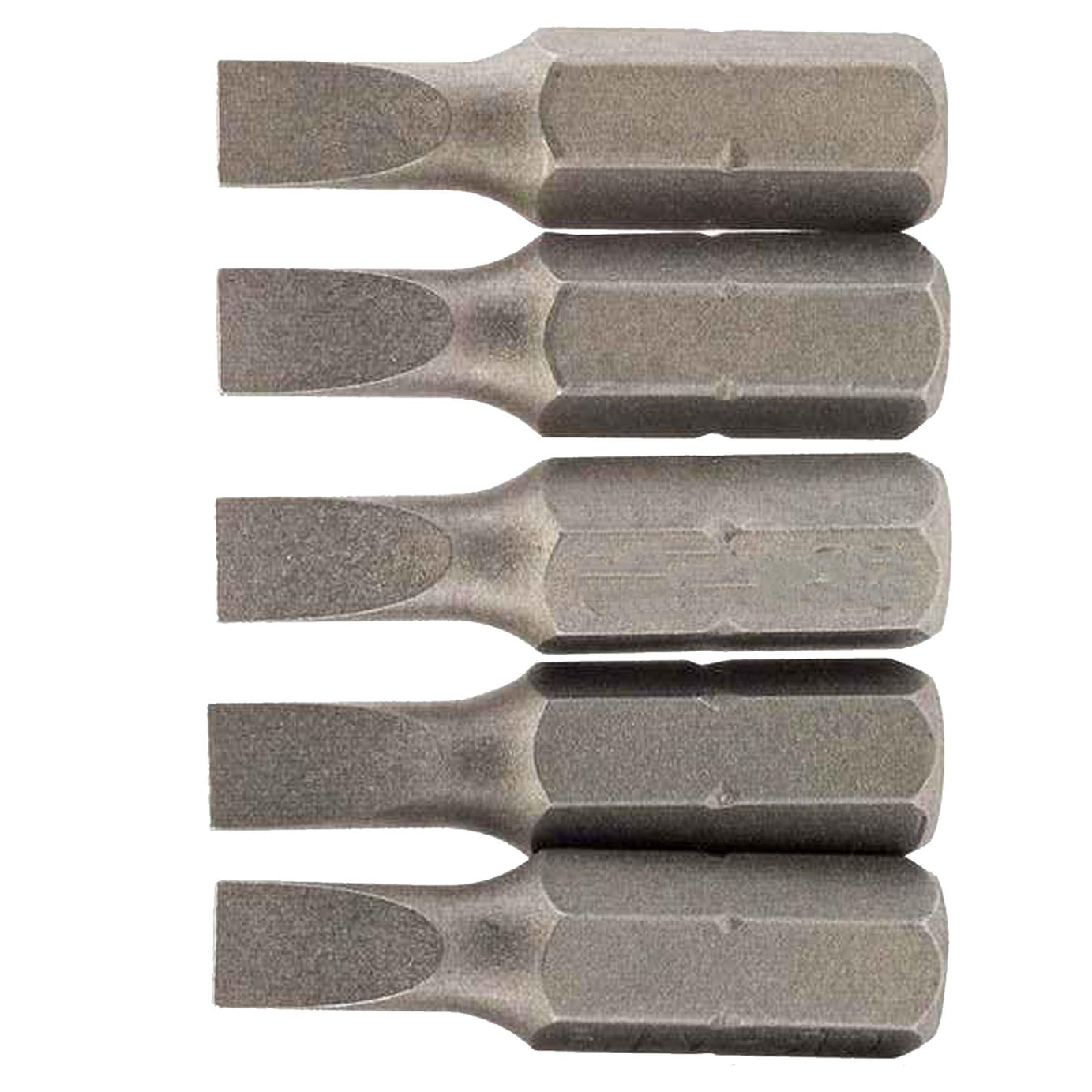 Slotted Screwdriver Bits 6mm CRV Chrome Vanadium Steel 1/4" Hex Drive 5Pcs