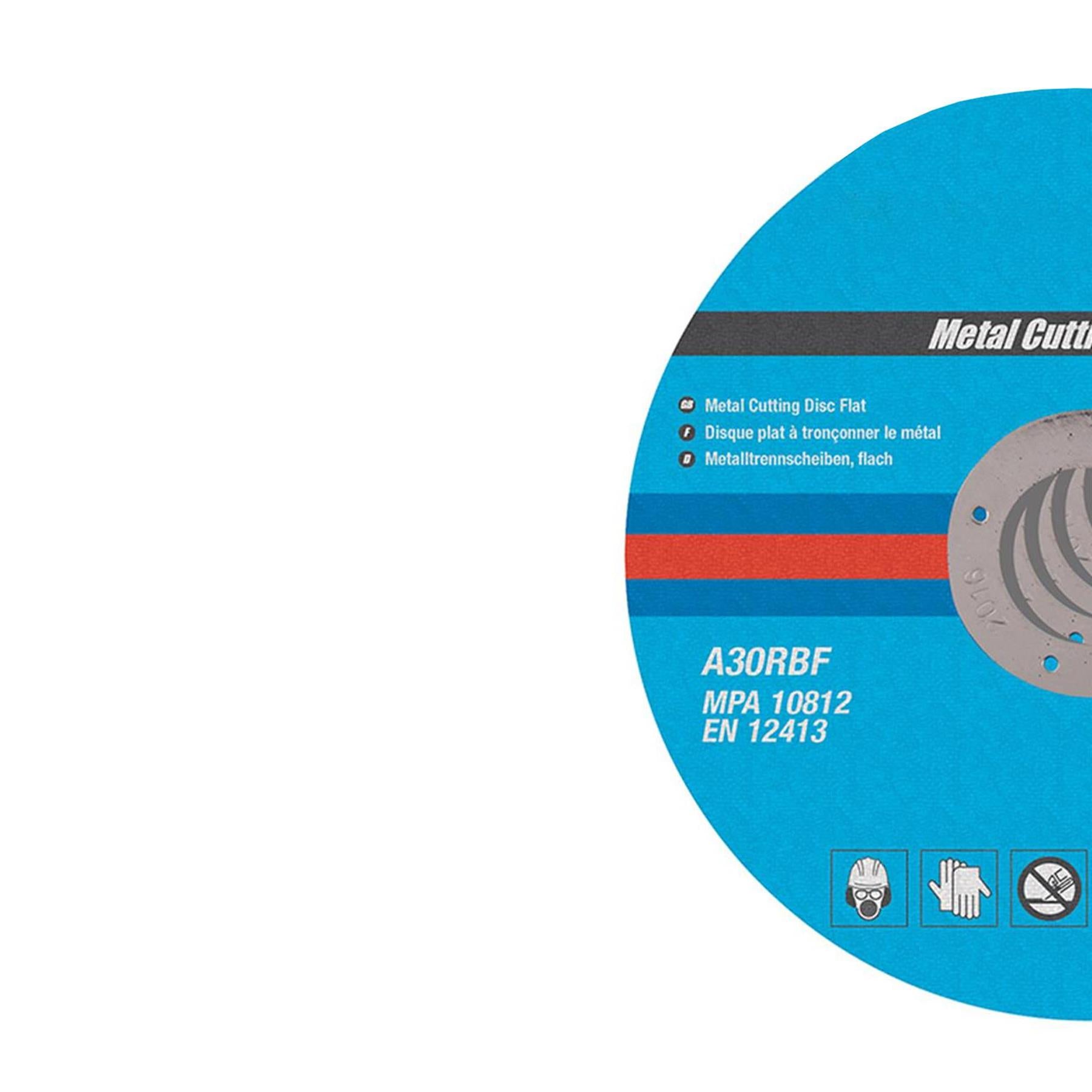 Metal Cutting Discs, Flat, Angle Grinder, 115mm X 3mm, Steel, Grinding 10Pk