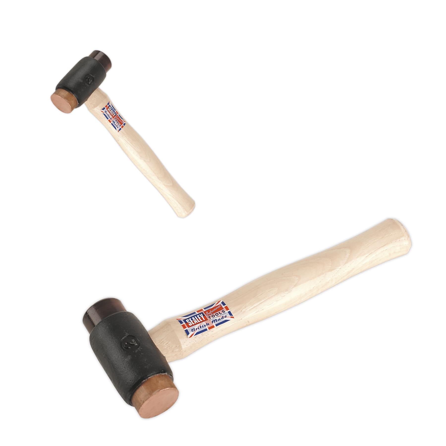 Sealey Copper/Rawhide Faced Hammer 2.25lb Hickory Shaft