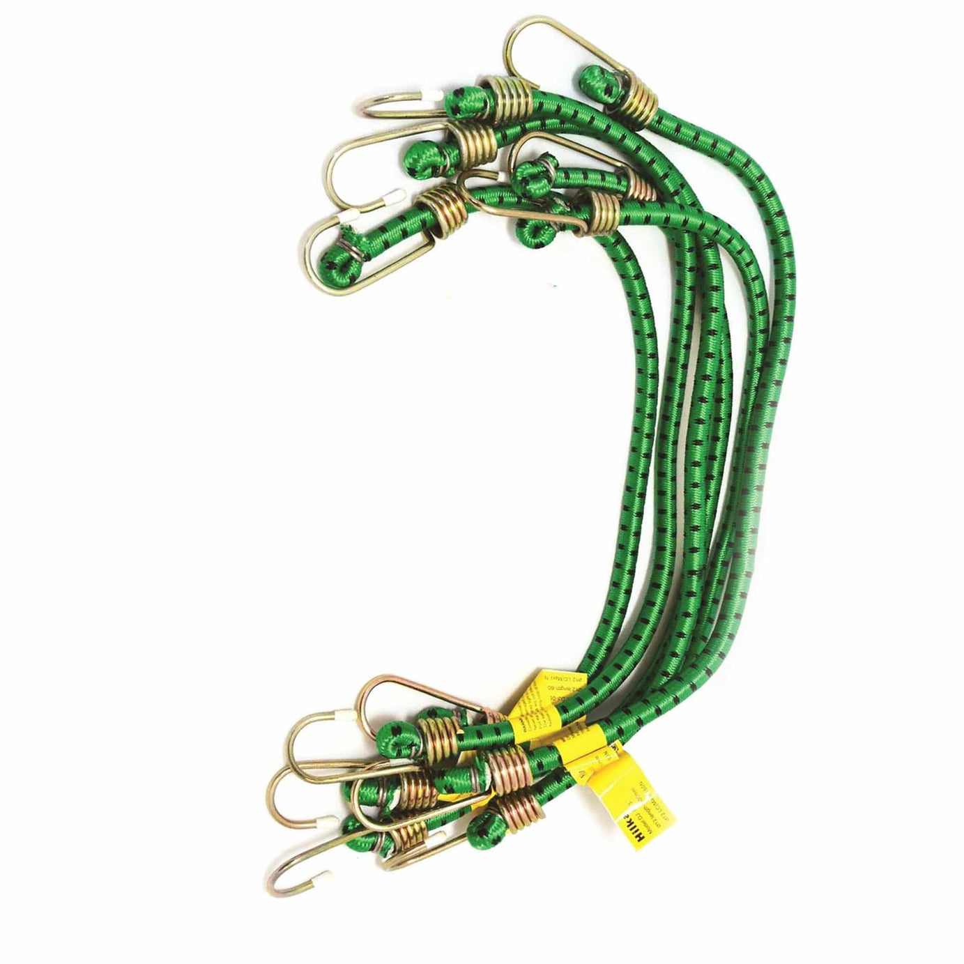 Heavy Duty 6 pce rubber & latex 24" (600mm) x 12mm metal hooks with rubber tip Bungee Straps