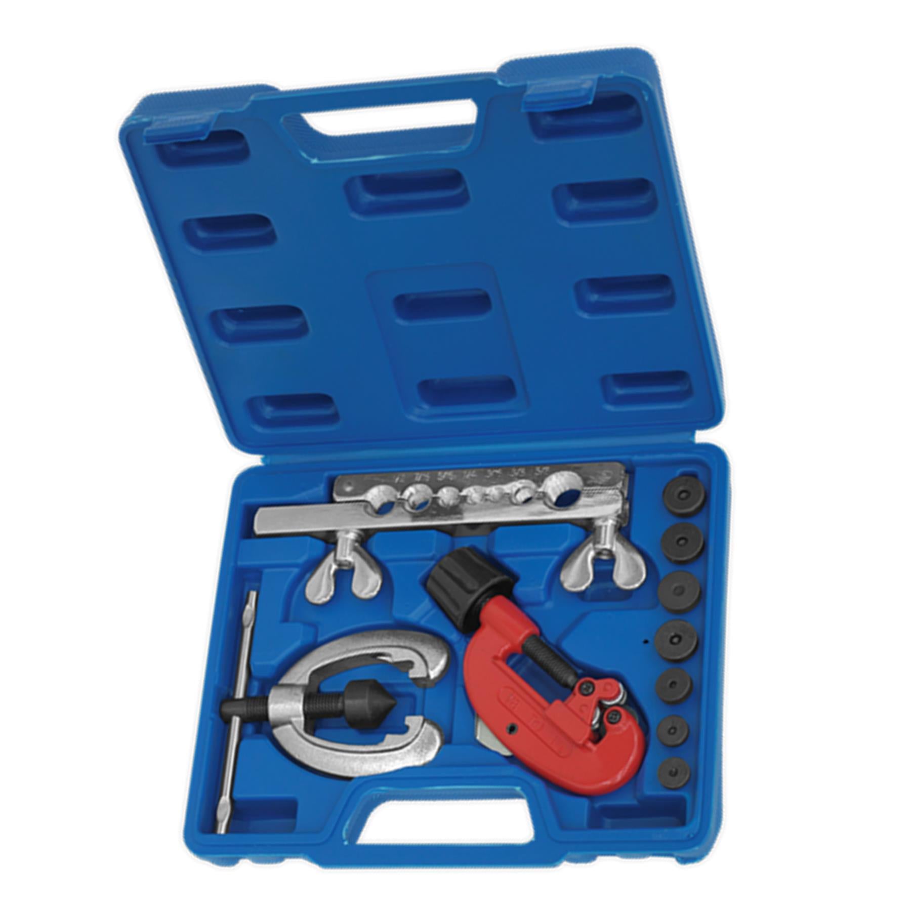 Sealey 10Pc Brake Pipe Flaring & Cutting Kit Fuel Repair Tool Set 3/16"-5/8 Dies