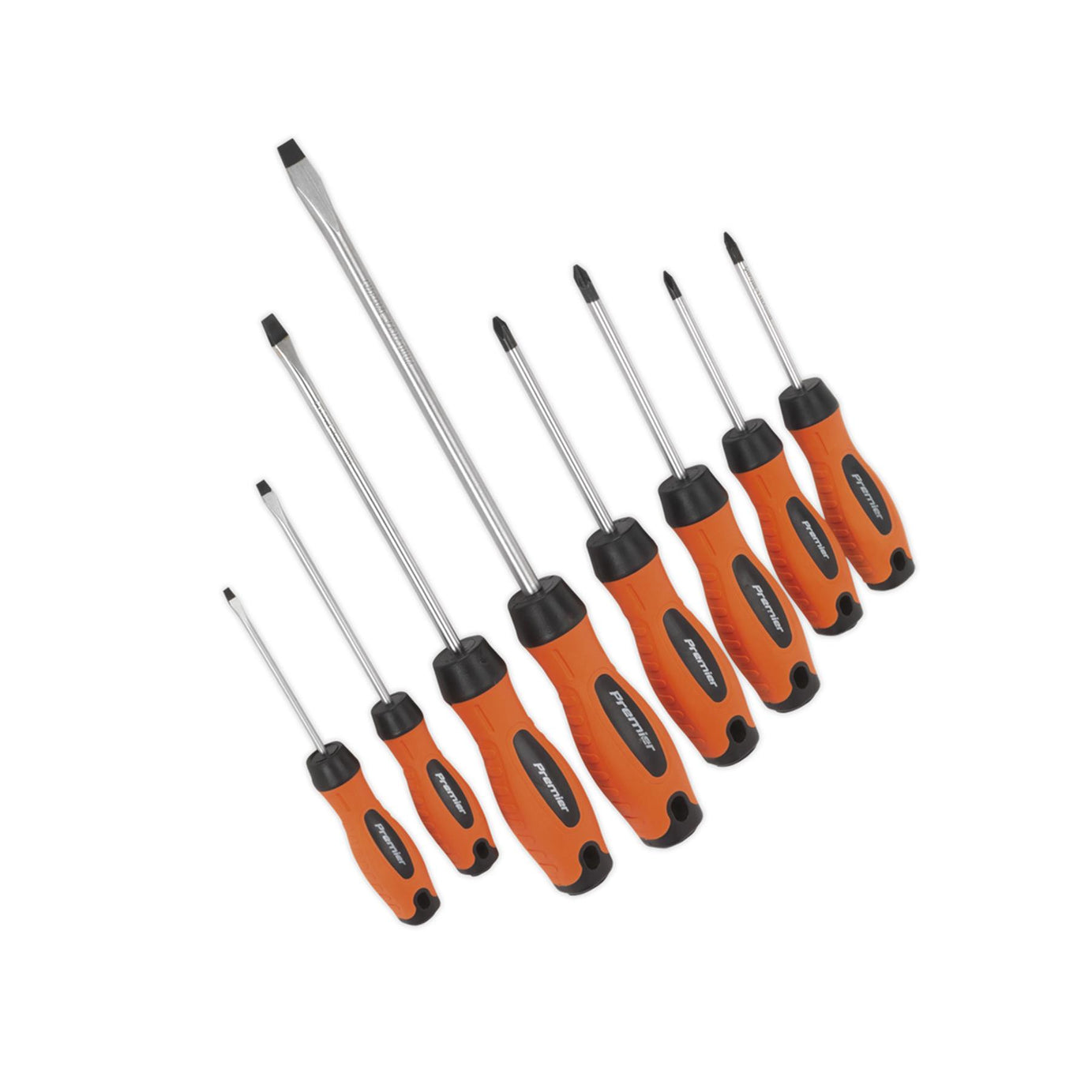 Sealey Screwdriver Set 8pc Hi-Vis Orange