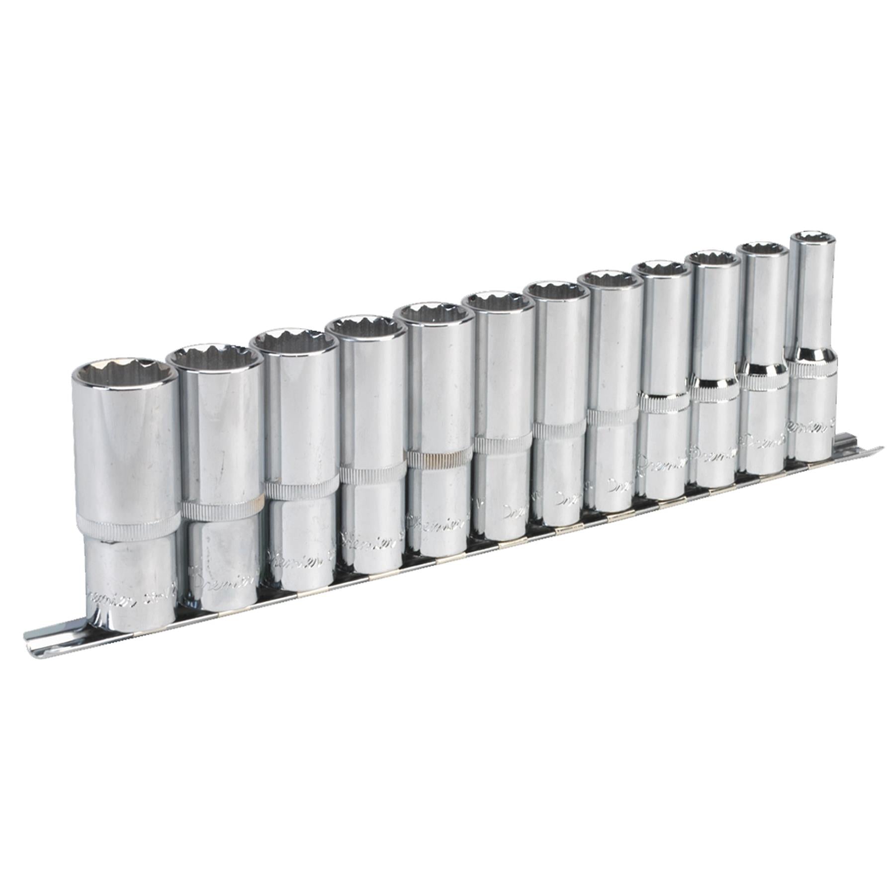 Sealey Socket Set 12pc 1/2"Sq Drive 12pt Deep WallDrive Metric