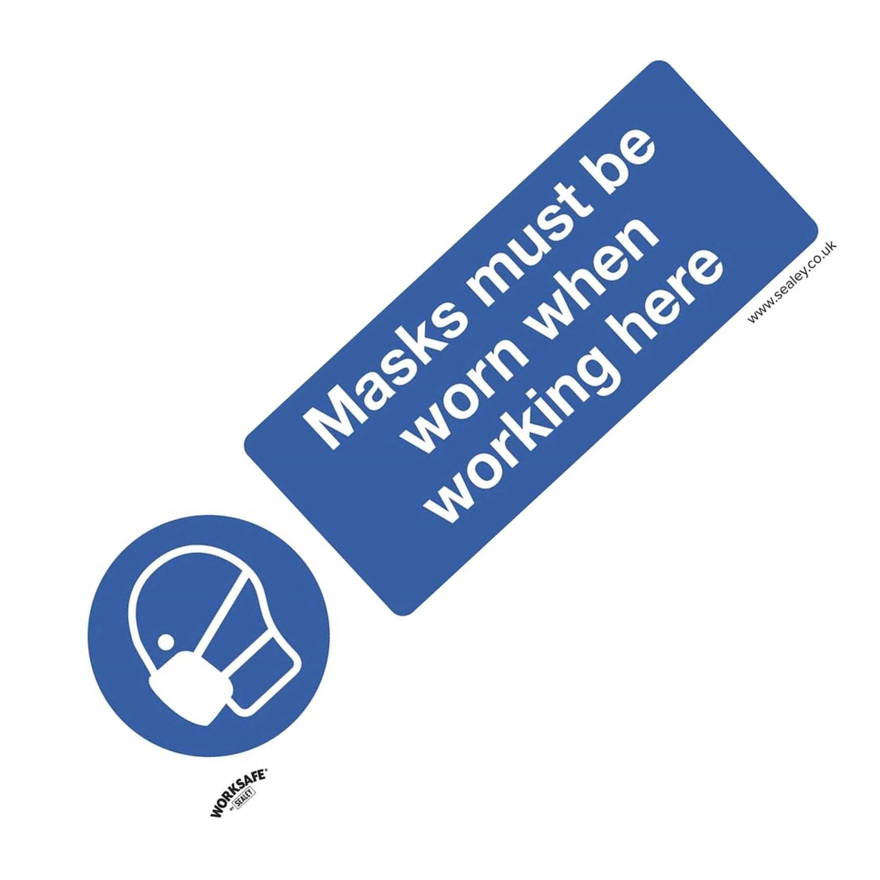 Mandatory Safety Sign - Masks Must Be Worn - Rigid Plastic