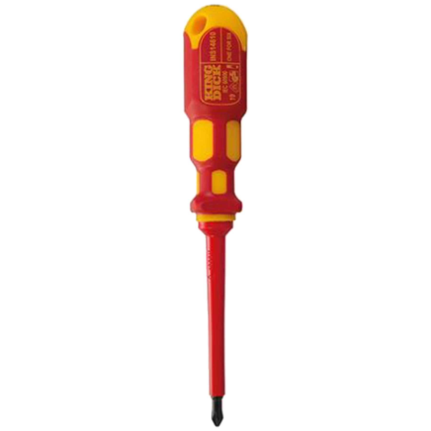 King Dick Insulated Screwdriver 6 In 1 Cross Tip Fits PZ & PH No: 1, 2 & 3 VDE Tested