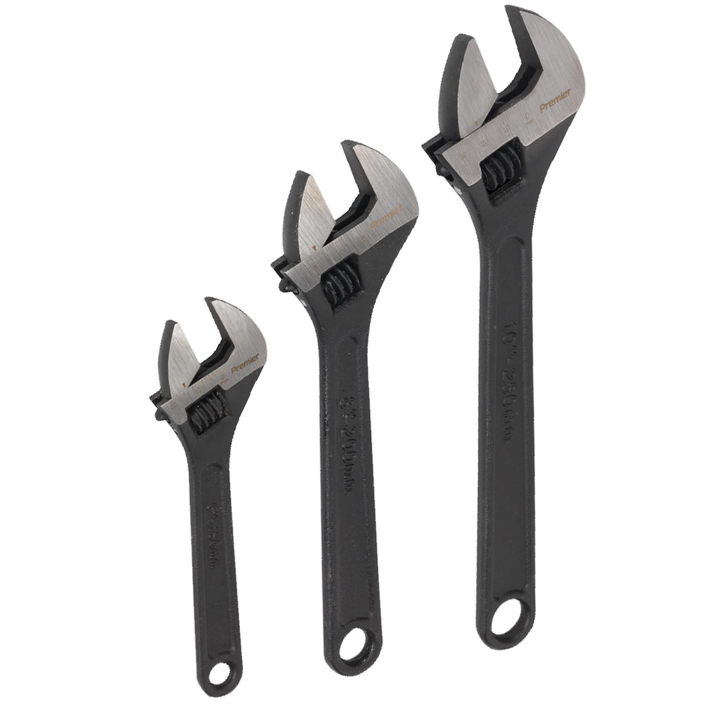 Sealey Adjustable Wrench Set 3pc Rust Resistant